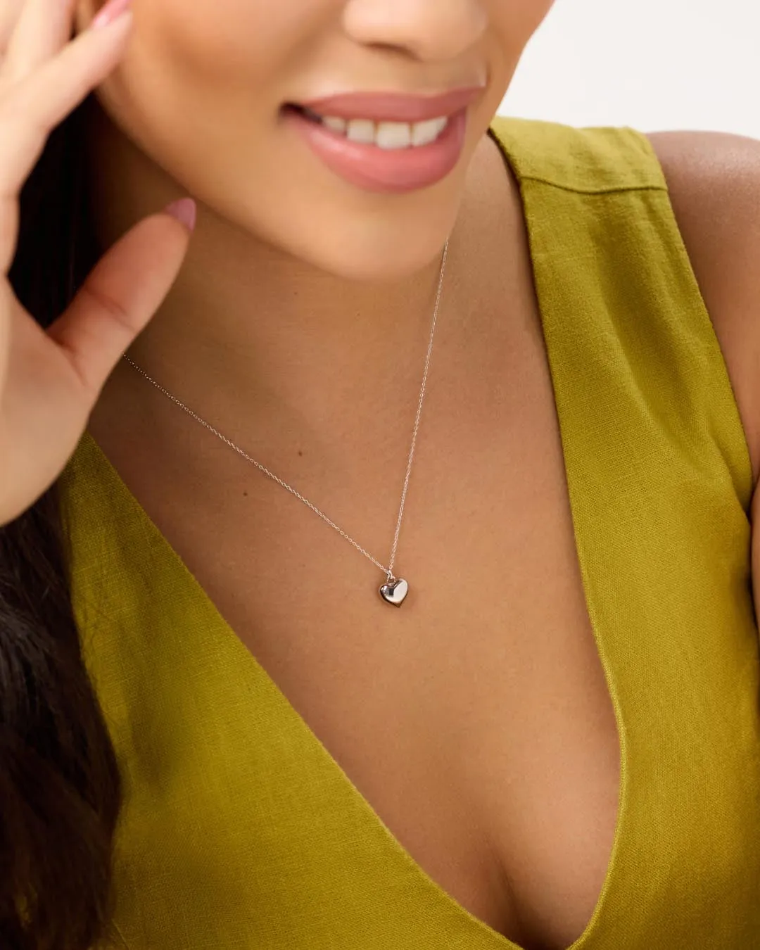 Heart Necklace - Lev Small Silver sold by Boston Proper product image thumbnail 4