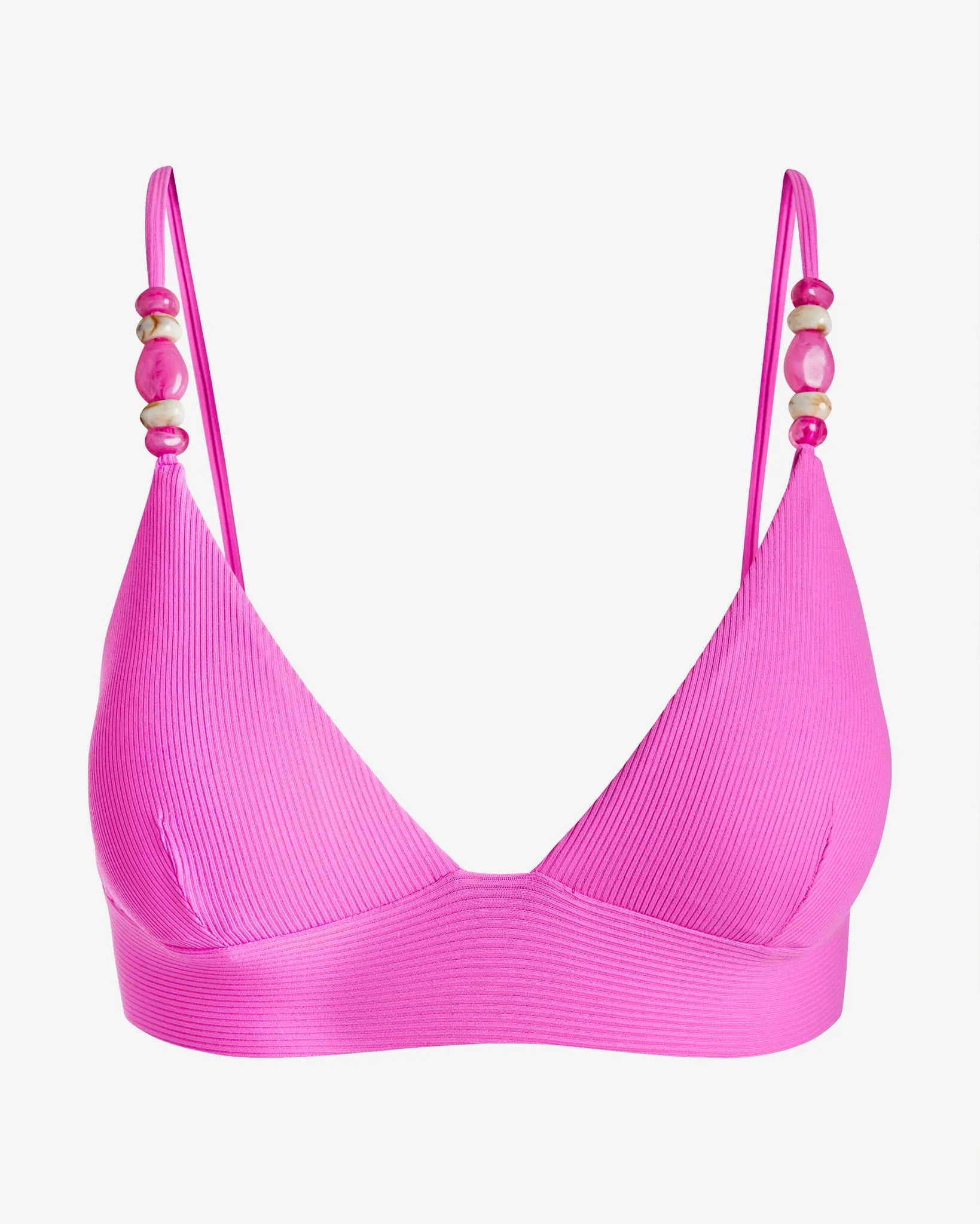 Becca Ribbed Beaded Bikini Top Pink sold by Boston Proper product image thumbnail 2