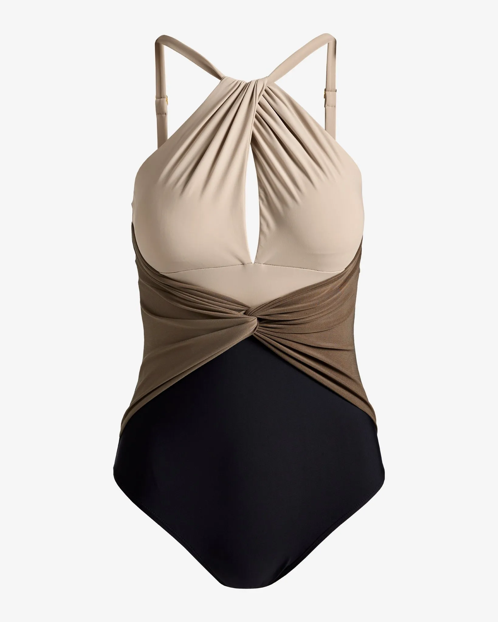 Beyond Control High Neck Keyhole Color Block One Piece Swimsuit Multi sold by Boston Proper product image thumbnail 2