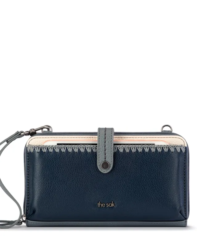 Iris Smartphone Wallet - Leather - Dusty Blue Block sold by Boston Proper