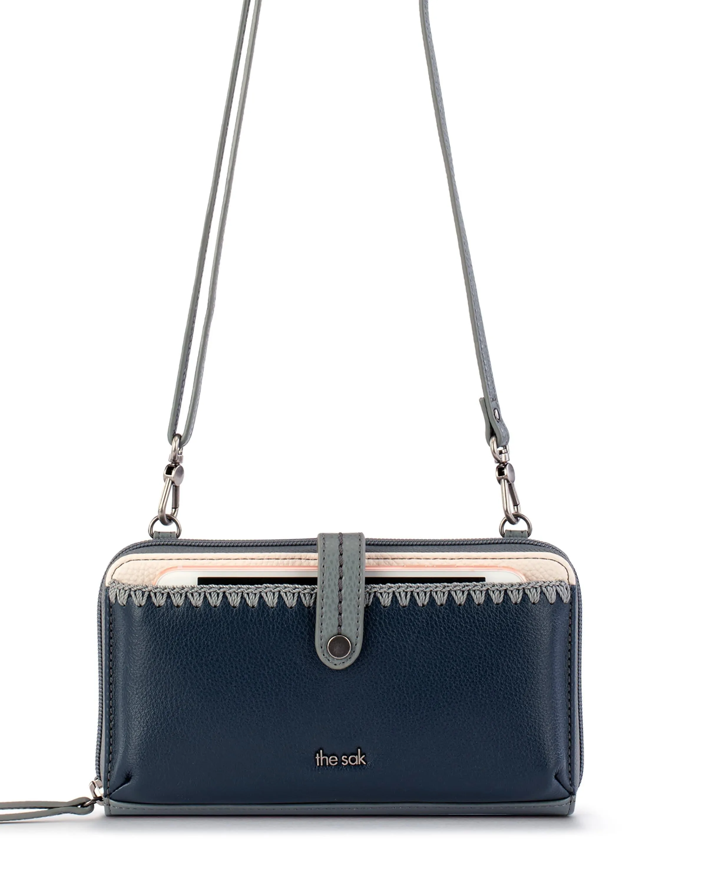 Iris Smartphone Wallet - Leather - Dusty Blue Block sold by Boston Proper product image thumbnail 3