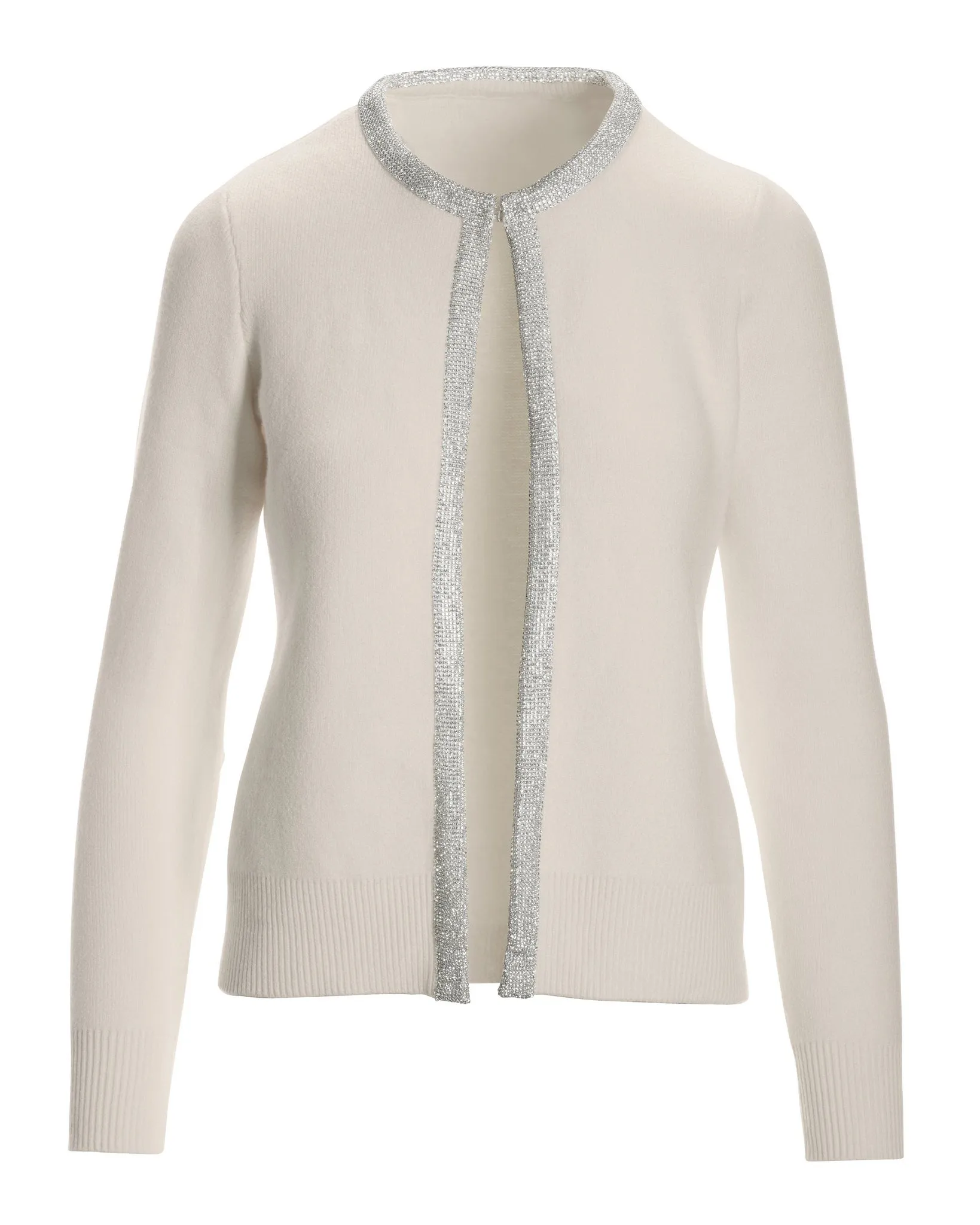 Rhinestone Trim Cardigan Off White sold by Boston Proper product image thumbnail 2