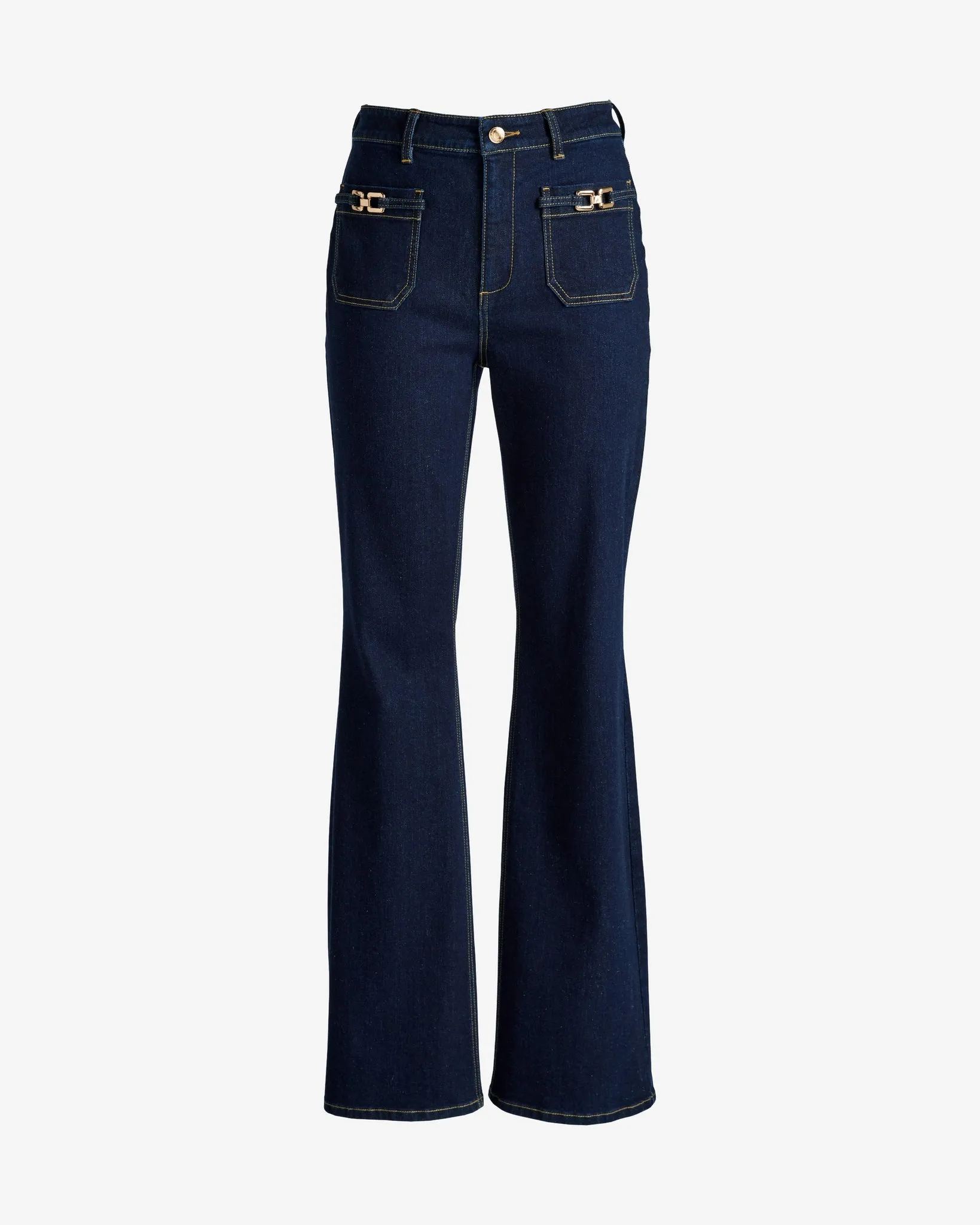 Buckle Front Pocket Detail Jean Dark Wash Denim sold by Boston Proper product image thumbnail 2