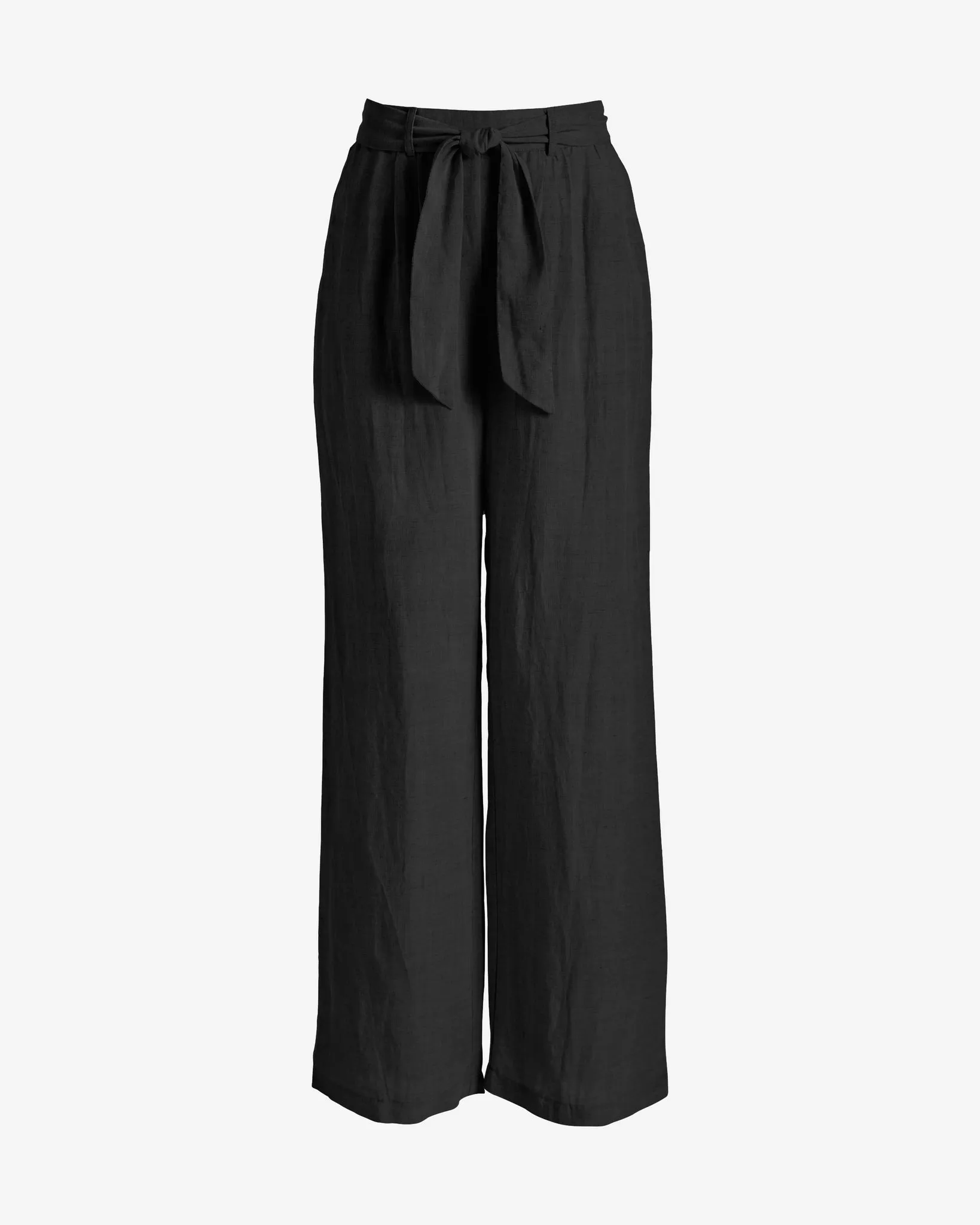 Tie Waist Wide Leg Linen Pant Black sold by Boston Proper product image thumbnail 2