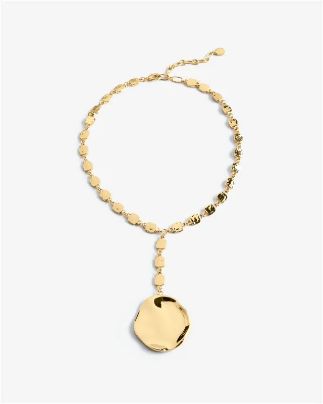 Hammered Disc Pendant Choker Gold made by Boston Proper