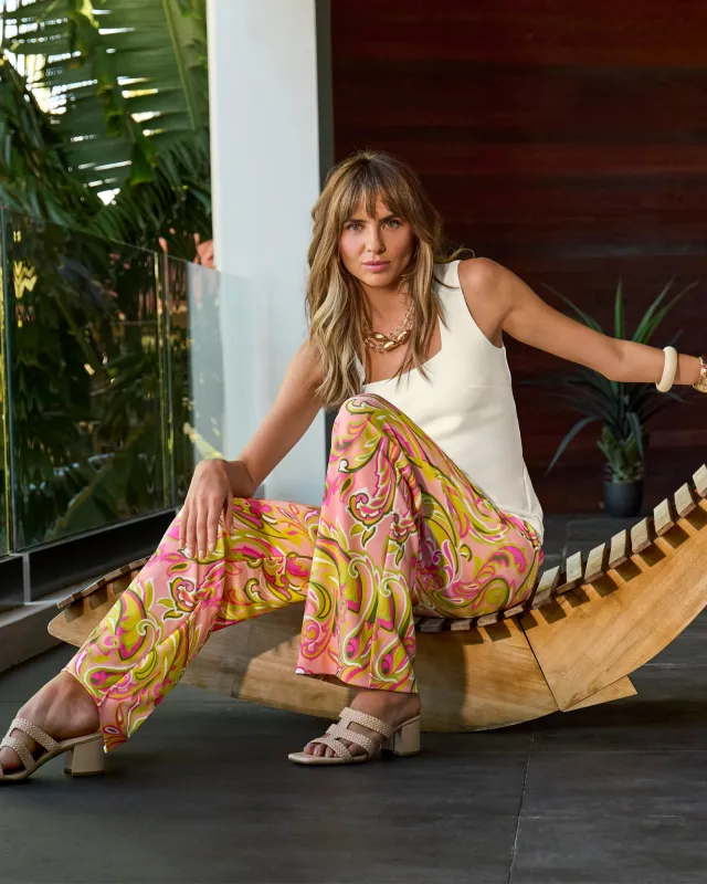 Beyond Travel Print Palazzo Pant Sunrise Paisley sold by Boston Proper