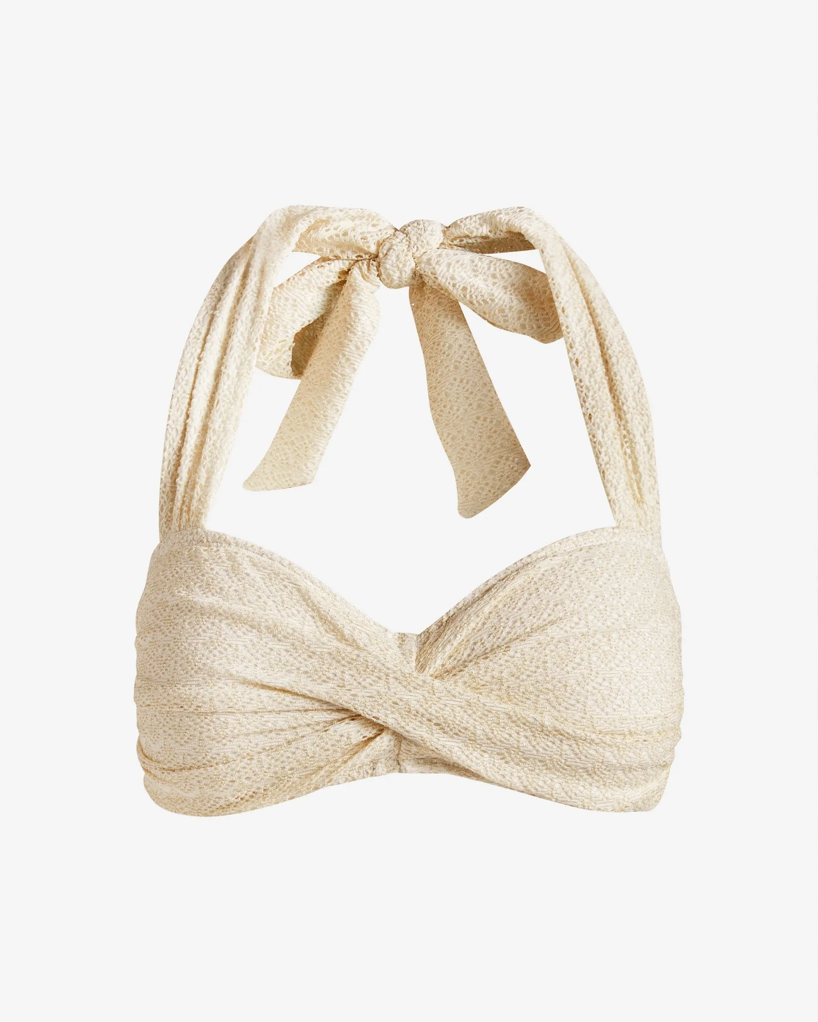 Swim Sense Metallic Crochet Bikini Top Ivory sold by Boston Proper product image thumbnail 2