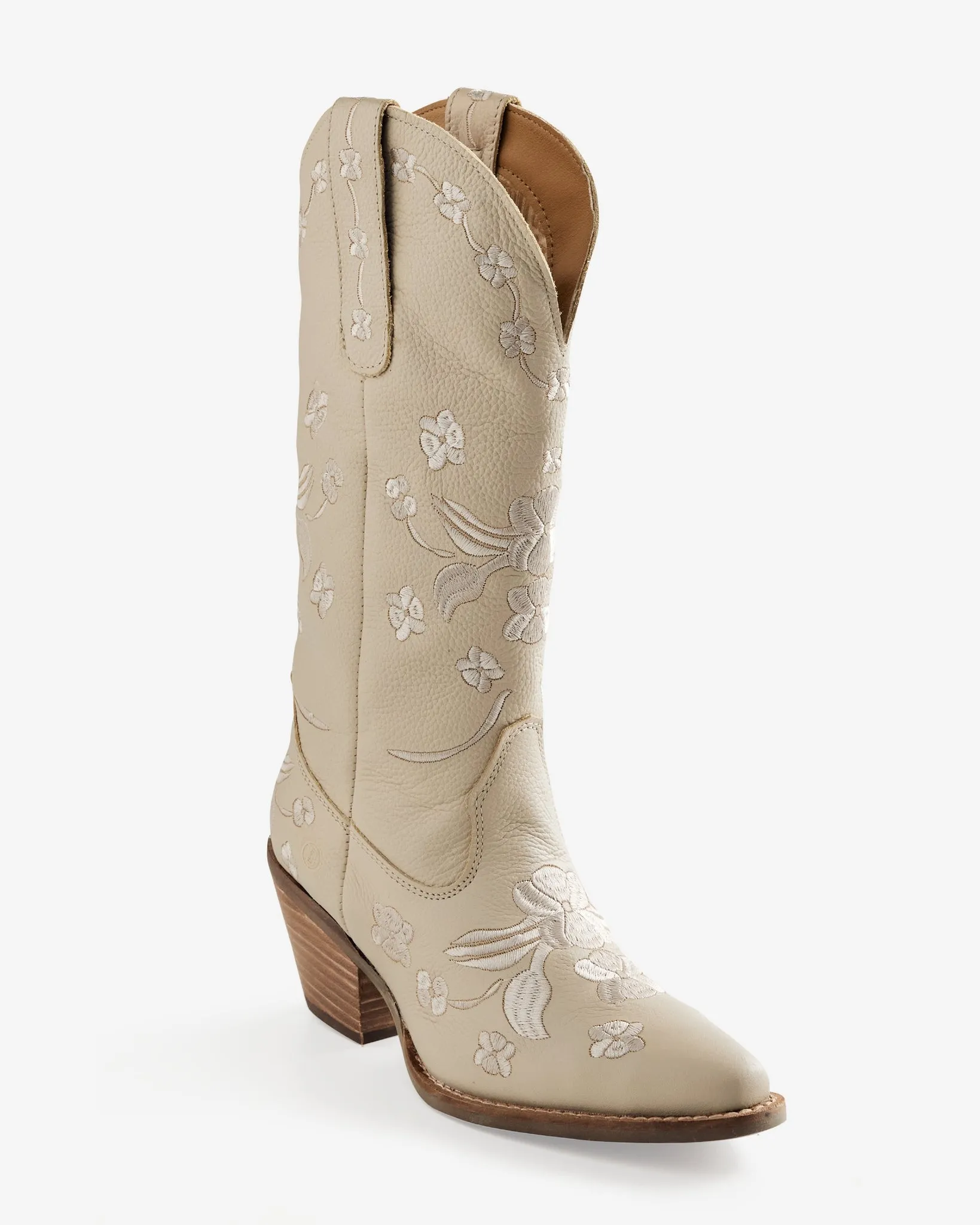 Dingo Embroidered Floral Western Boot Sand sold by Boston Proper