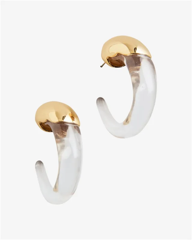 Gold Lucite Hoop Earring Gold/Clear sold by Boston Proper