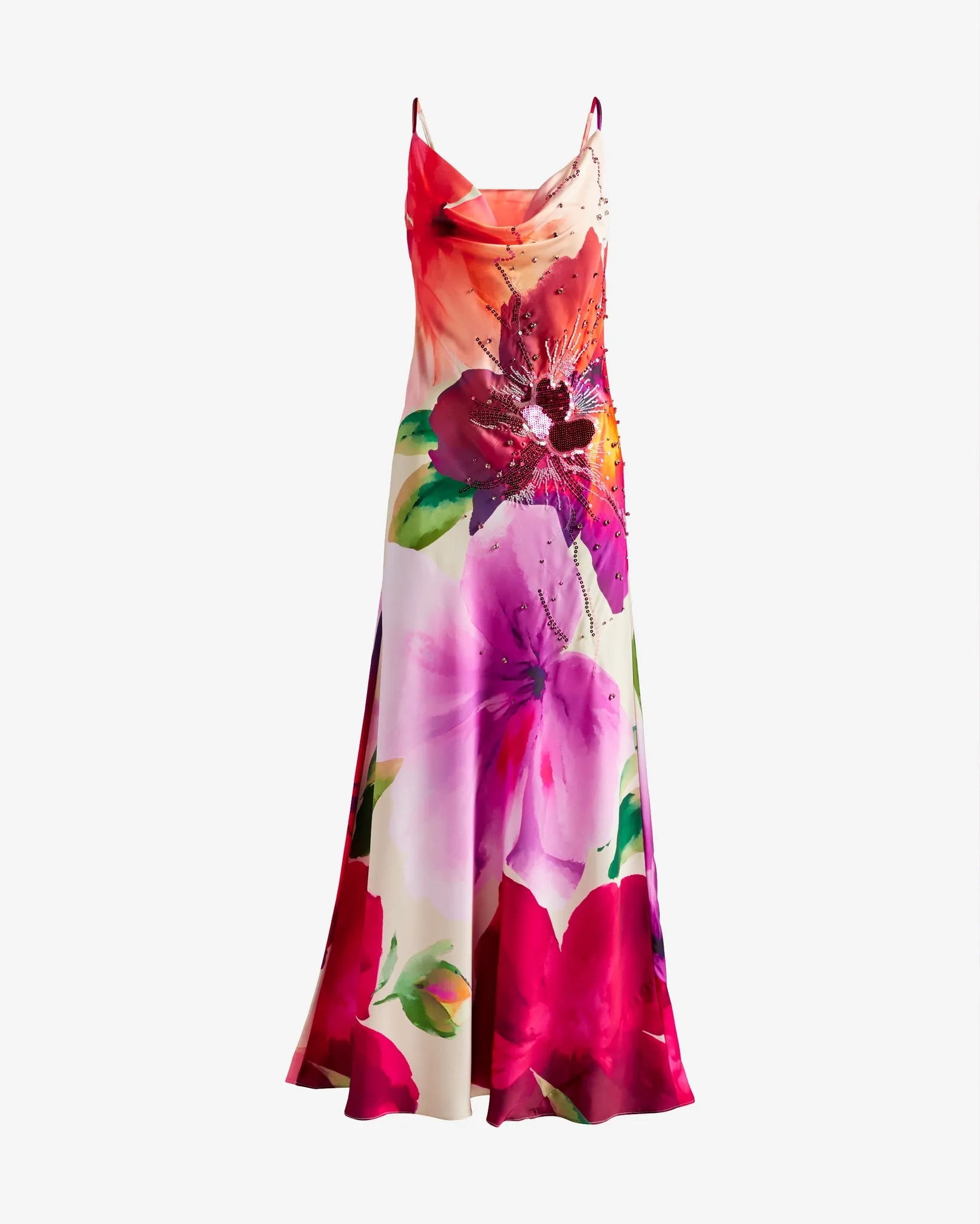 Print Embellished Cowl Neck Maxi Dress Vacation Floral Dye sold by Boston Proper product image thumbnail 2