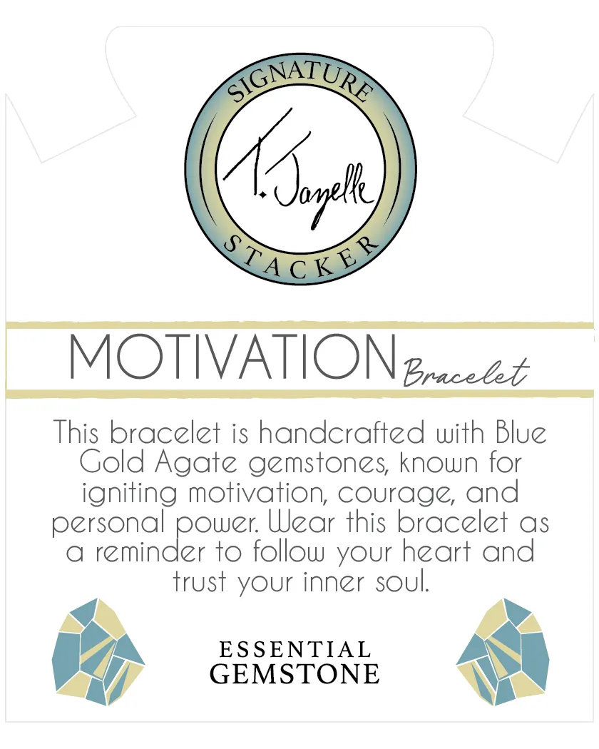 Defining Bracelet- Motivation Bracelet with Blue Gold Agate Gemstones sold by Boston Proper product image thumbnail 2