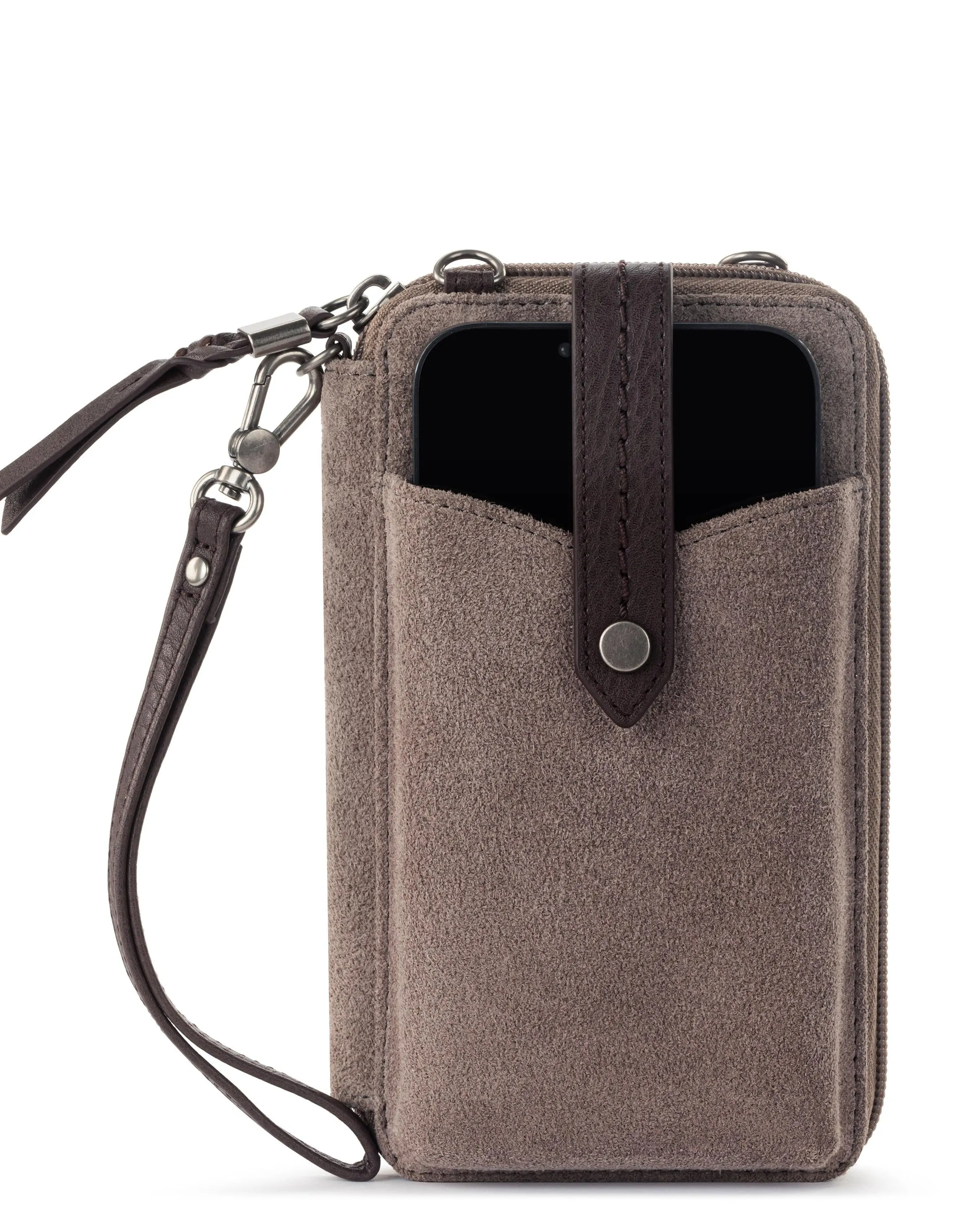 Silverlake Smartphone Wallet - Leather - Mushroom Suede sold by Boston Proper