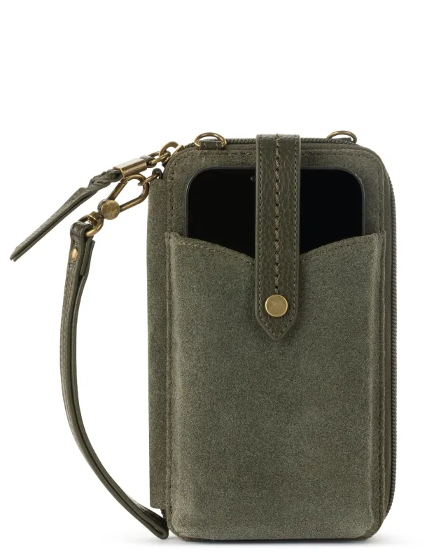 Silverlake Smartphone Wallet - Leather - Moss Suede sold by Boston Proper