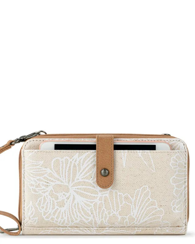 Smartphone Wallet - Canvas - White Flower Blossom sold by Boston Proper