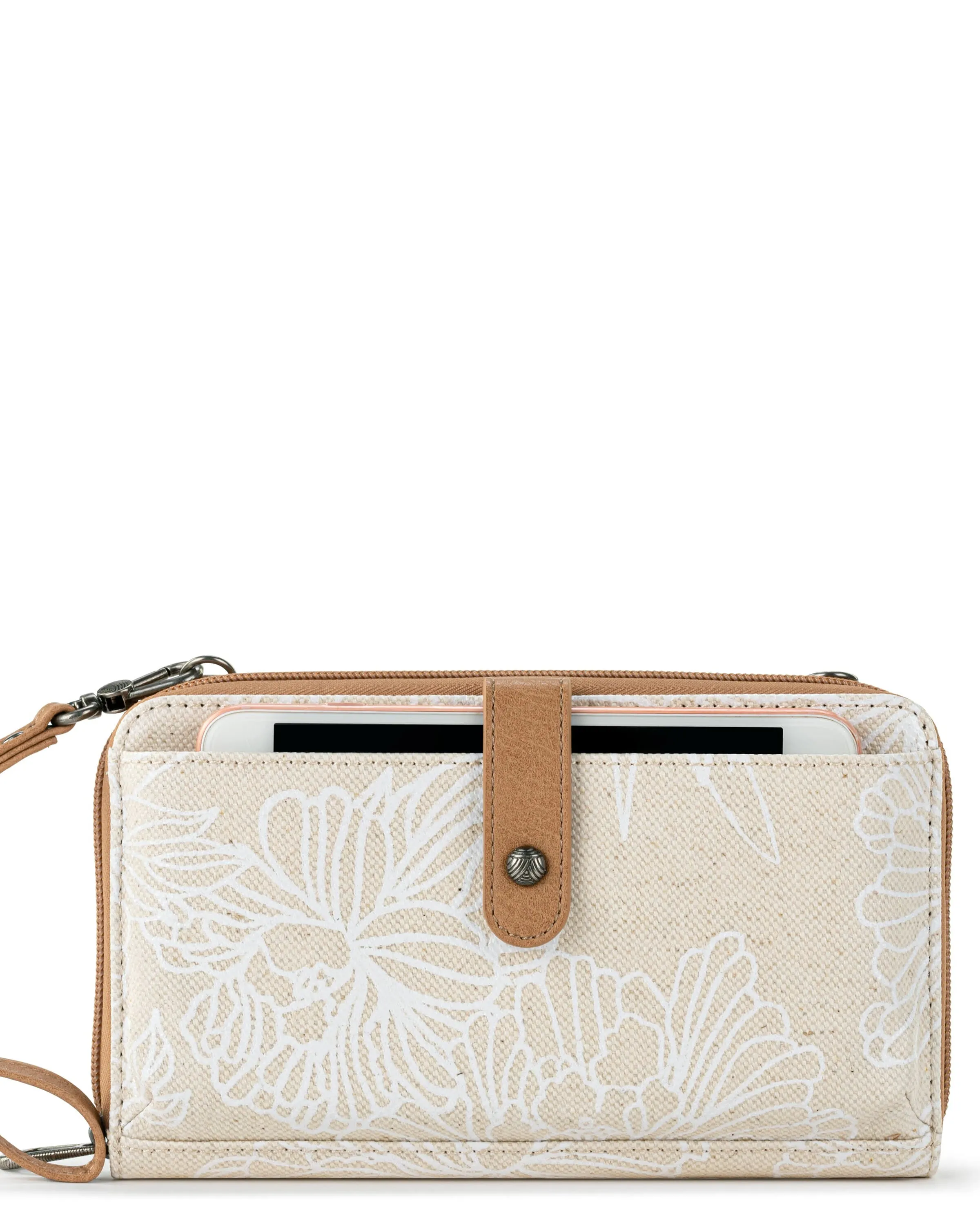 Smartphone Wallet - Canvas - White Flower Blossom sold by Boston Proper