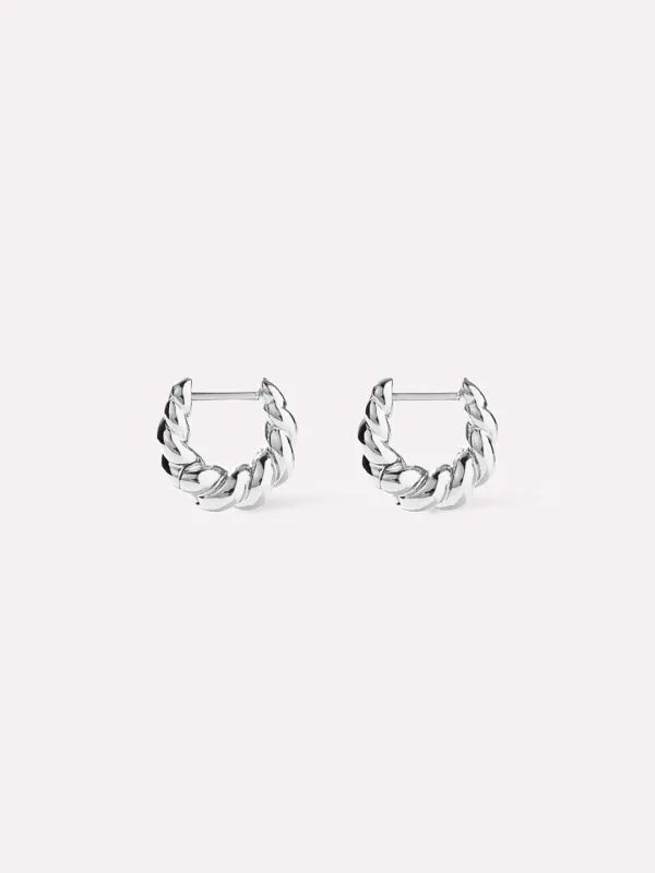 Twisted Hoop Earrings - Paris Mini Silver sold by Boston Proper