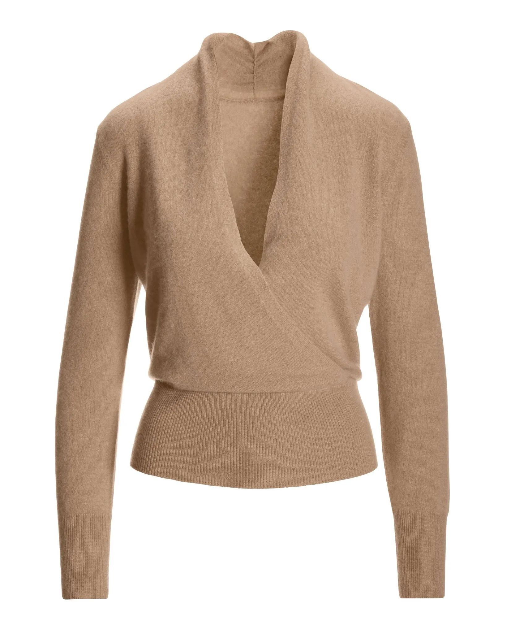 Cashmere Surplice Blouson Sweater Tan sold by Boston Proper product image thumbnail 2