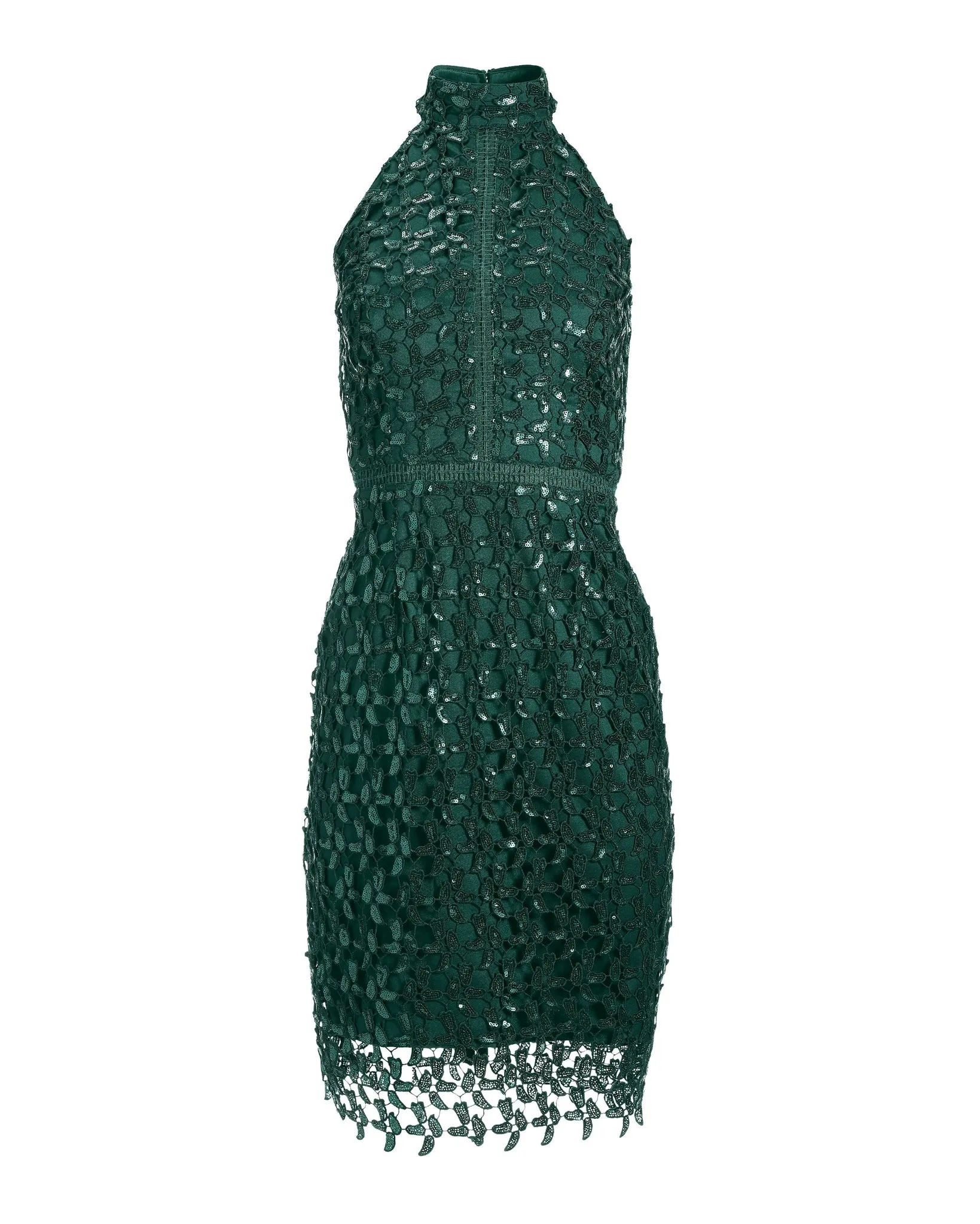 Sequin Lace Mock Neck Sheath Dress Deep Emerald sold by Boston Proper product image thumbnail 2