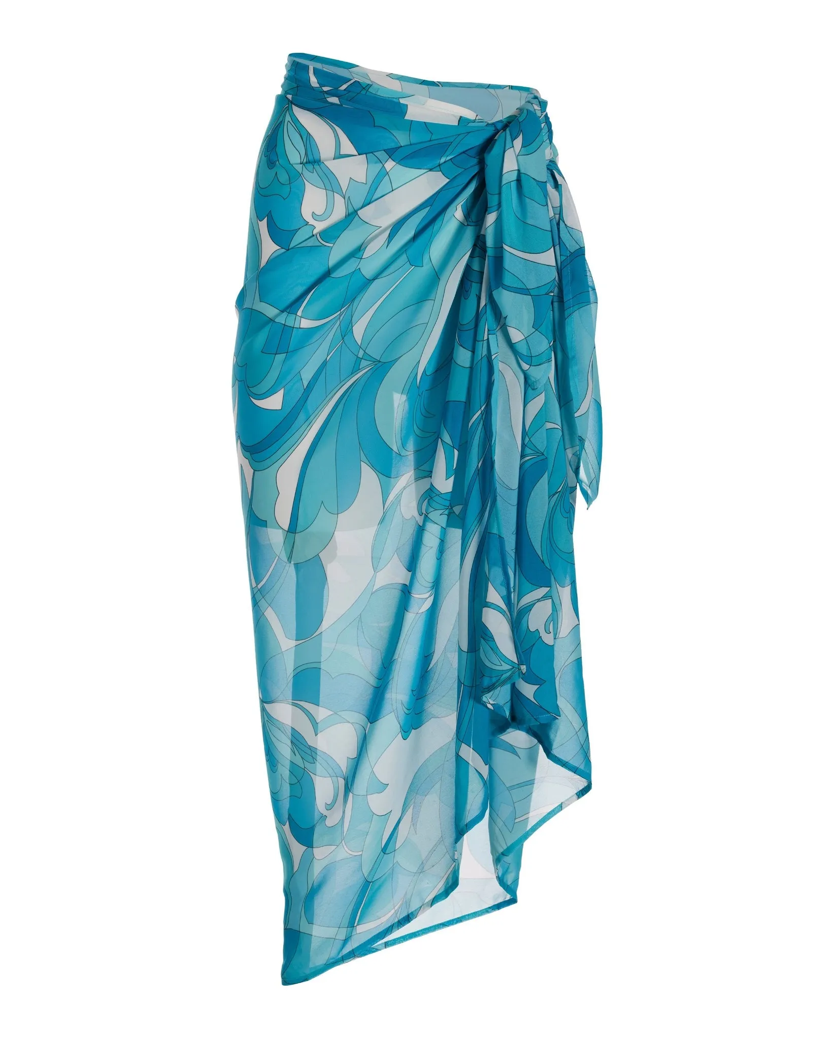 TEAL WATERS PRINTED SARONG COVER-UP Blue sold by Boston Proper product image thumbnail 2