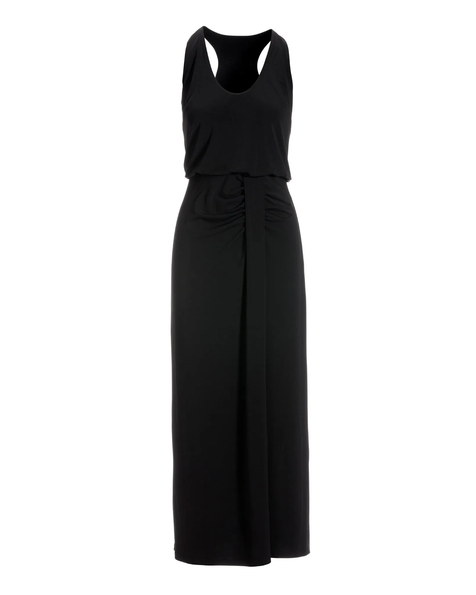 Scoop-Neck Blouson Slit Midi Dress Black sold by Boston Proper product image thumbnail 2