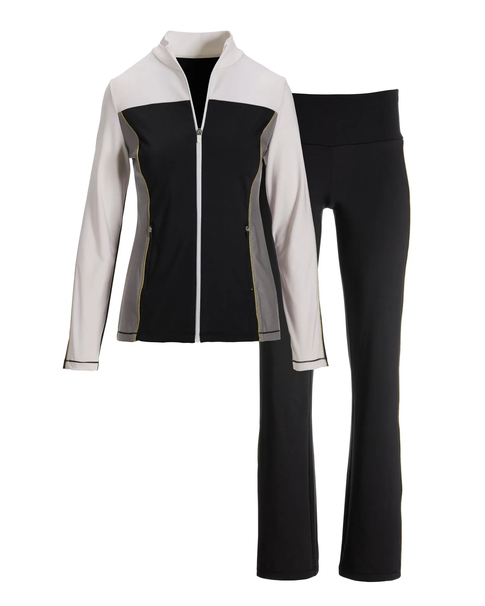 B-Active Color Block Tunic Jacket Set Black/White sold by Boston Proper product image thumbnail 2