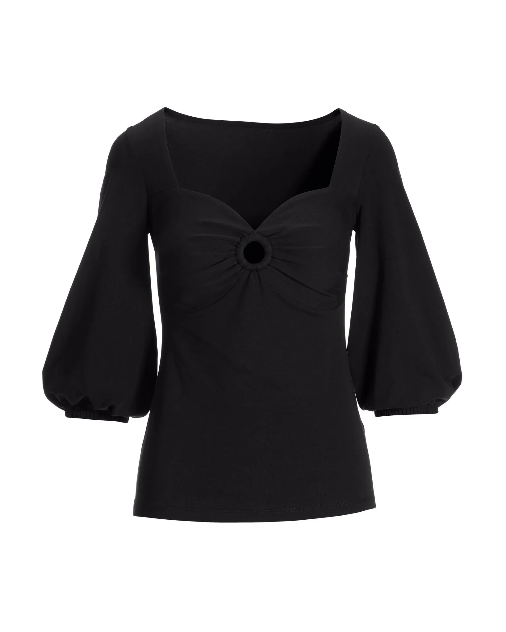 Ring Detail Sweetheart Knit Top Black sold by Boston Proper product image thumbnail 2
