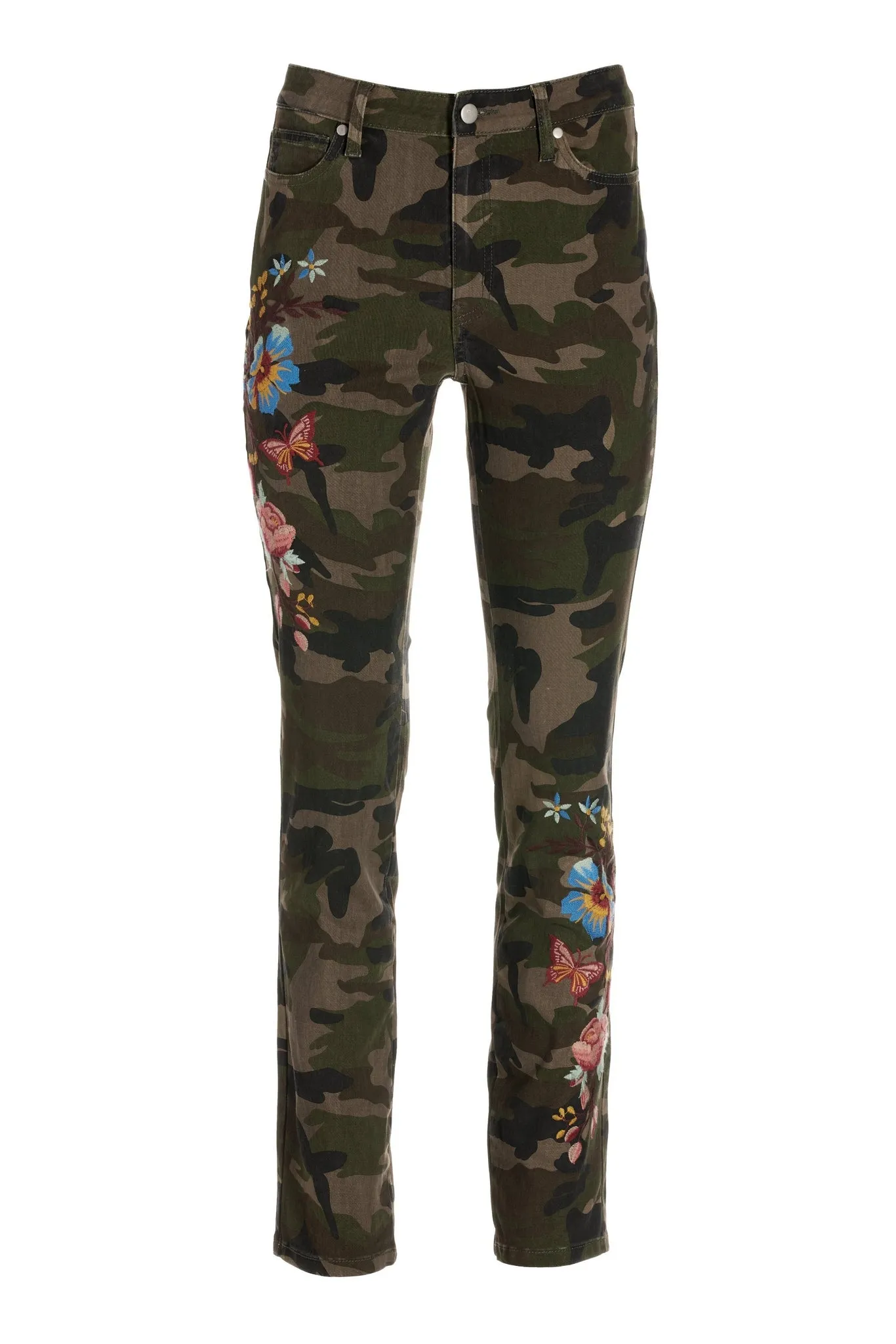Embroidered Camo 5 Pocket Jean Green Multi sold by Boston Proper product image thumbnail 2