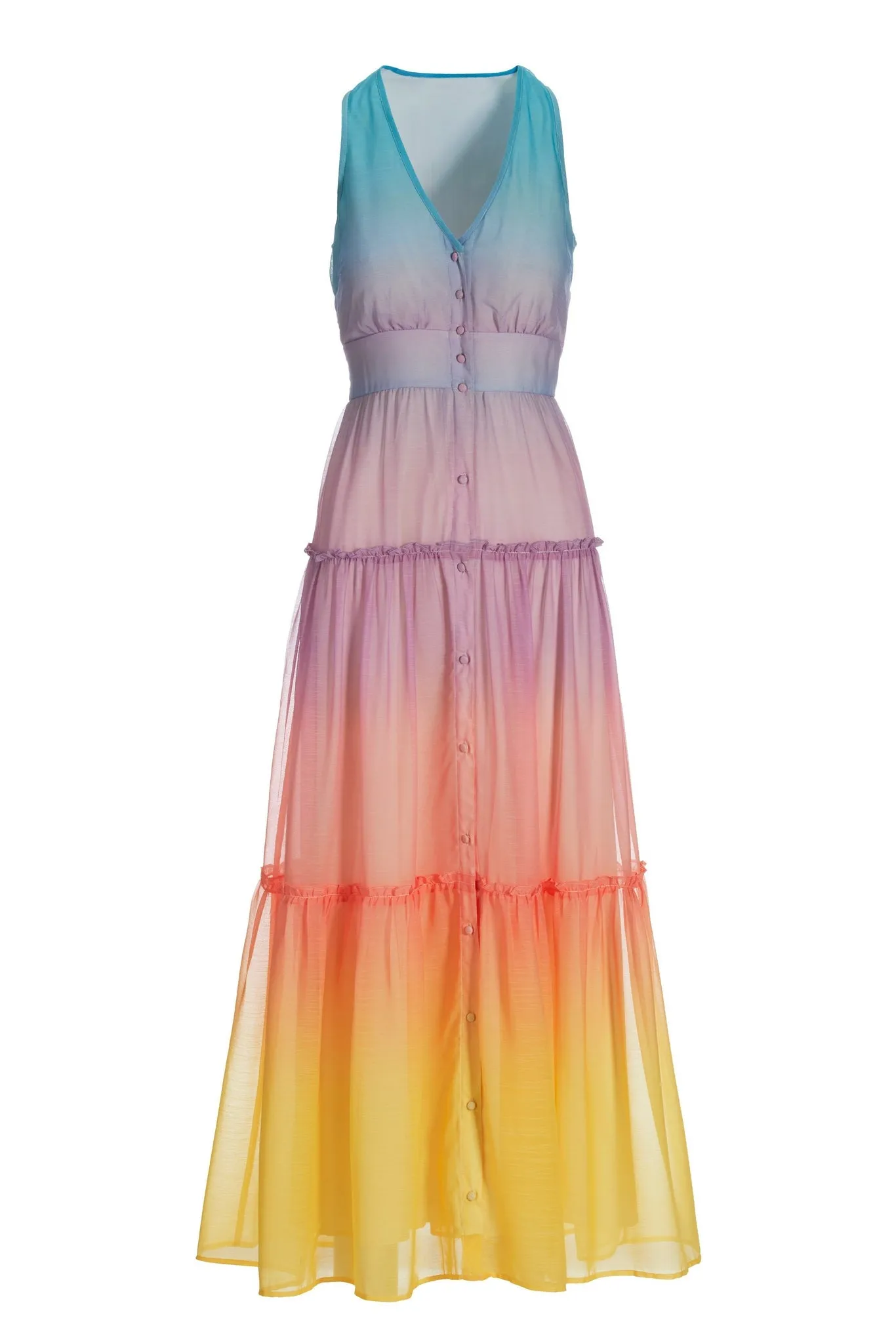 Ombre Covered Button Sleeveless Maxi Dress Multi sold by Boston Proper product image thumbnail 2