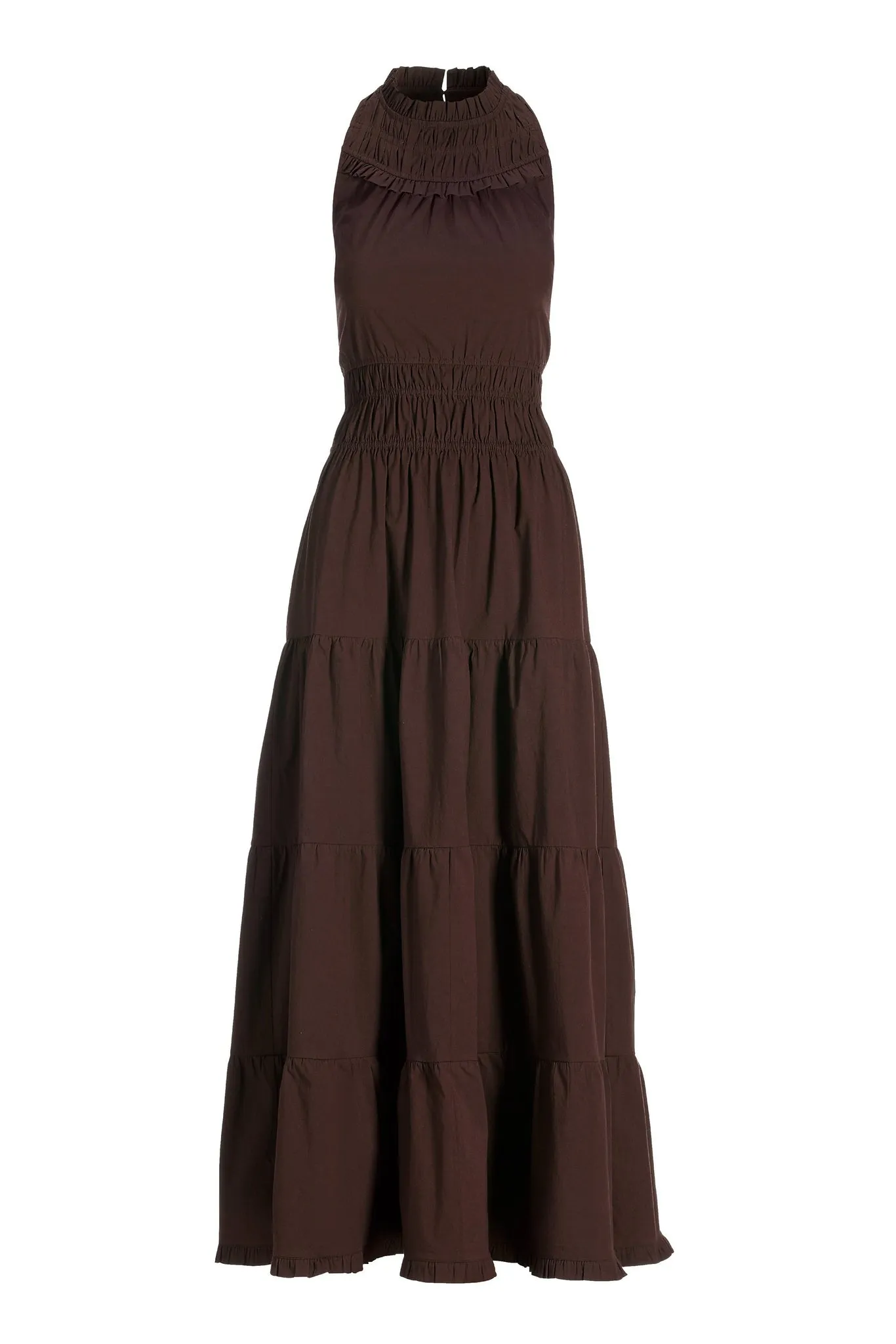 High Neck Poplin Maxi Safari Brown sold by Boston Proper product image thumbnail 2