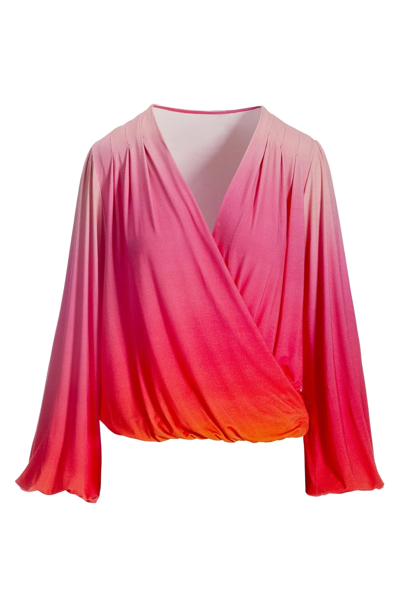 Sunrise Ombre Surplice Top Pink Multi sold by Boston Proper product image thumbnail 2