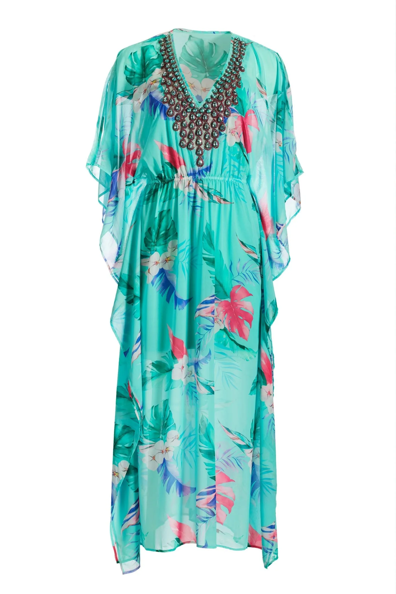 Embellished Tropical Print Maxi Dress Multi sold by Boston Proper product image thumbnail 2
