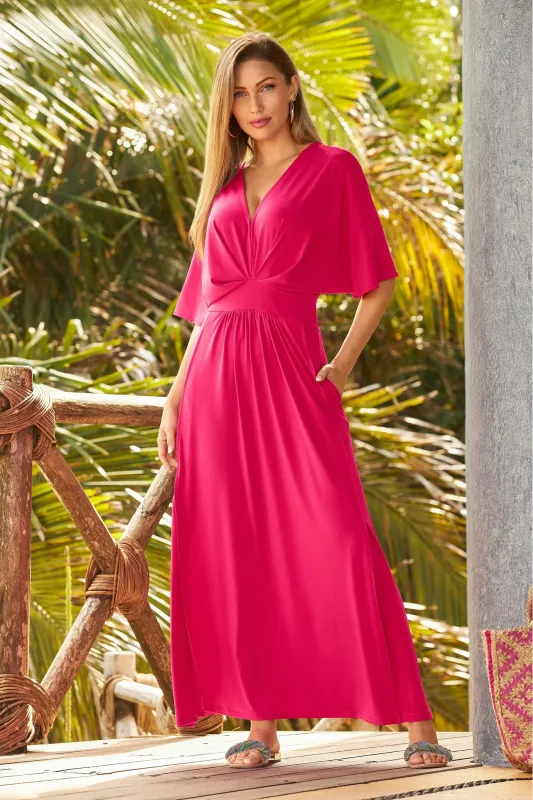 Draped Flutter Sleeve Maxi Love Potion sold by Boston Proper