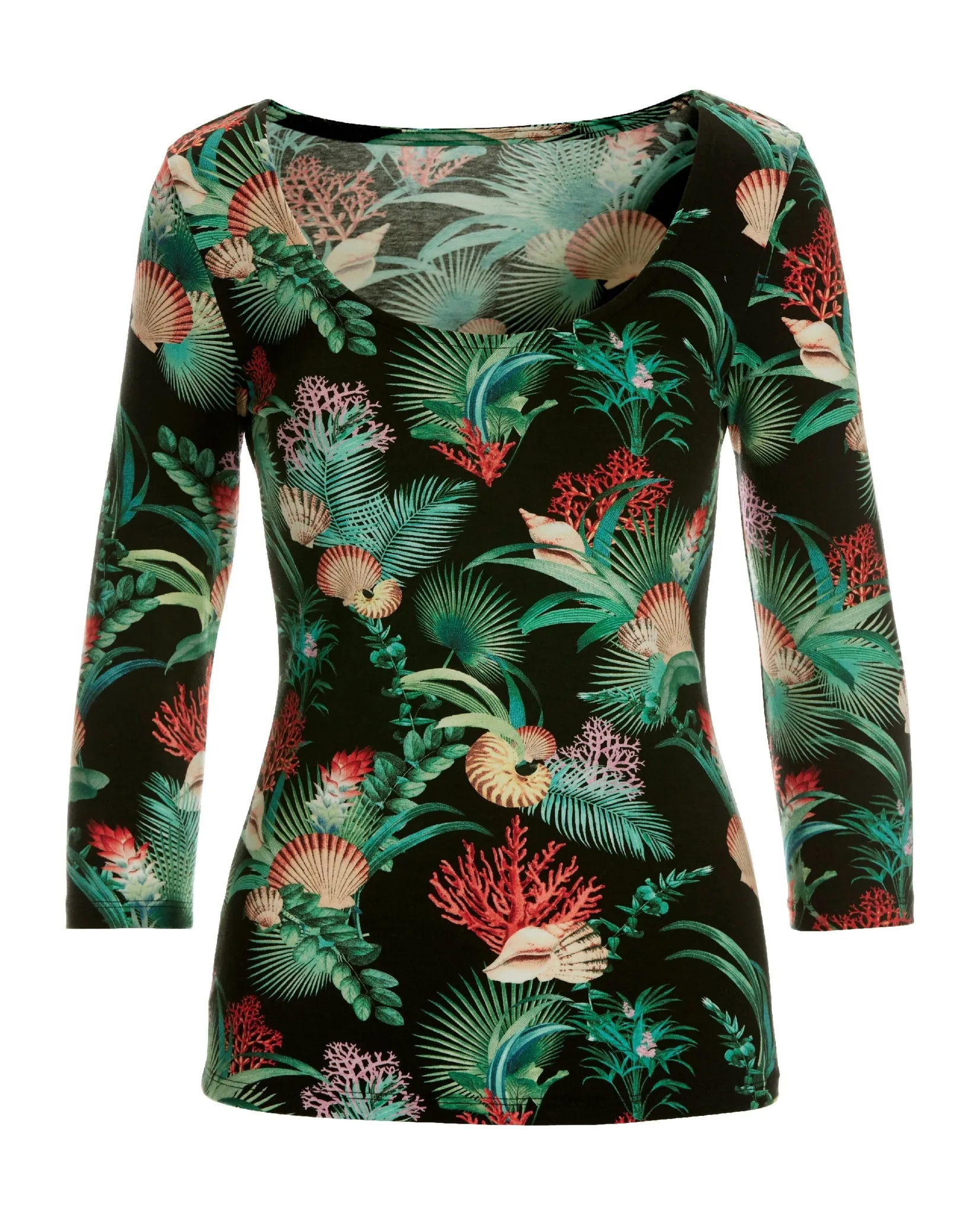 So Sexy Sealife Scoop Neck Black Multi sold by Boston Proper product image thumbnail 2