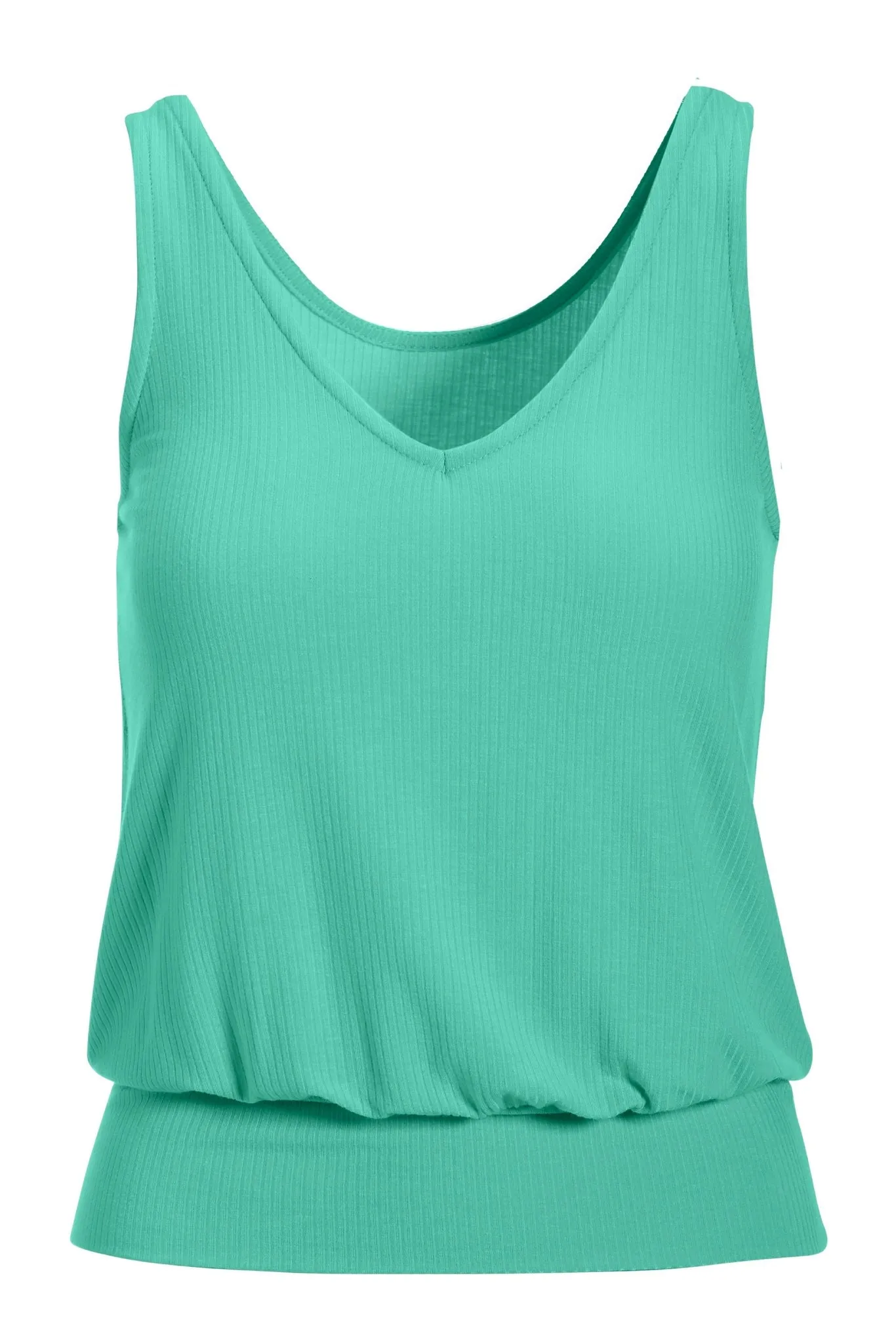 Ribbed Blouson Tank Turquoise sold by Boston Proper product image thumbnail 2