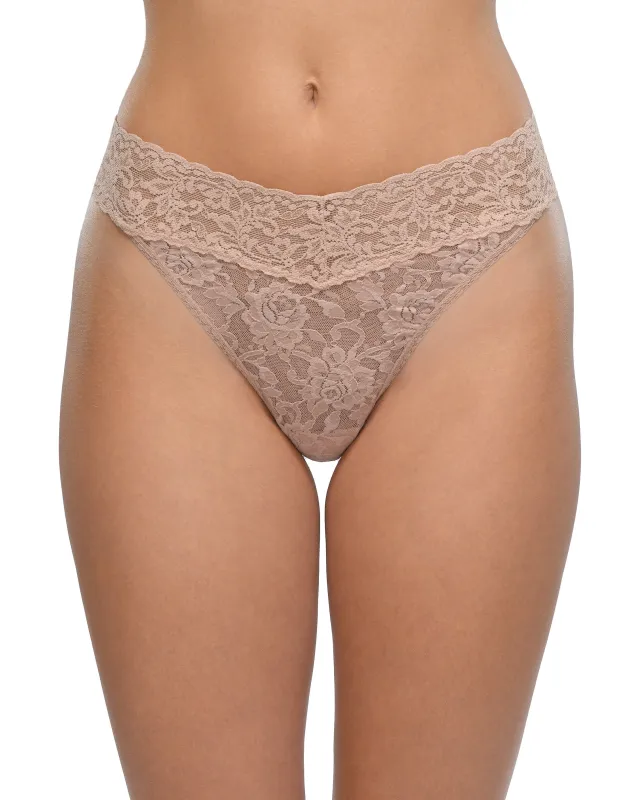 Signature Lace® Original Rise Thong Taupe sold by Boston Proper