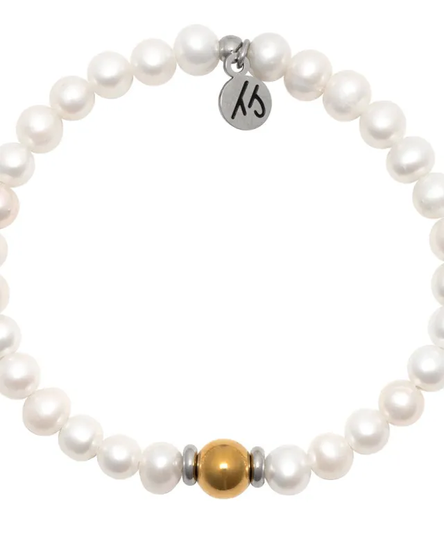 The Cape Bracelet- Pearl with Gold Ball sold by Boston Proper