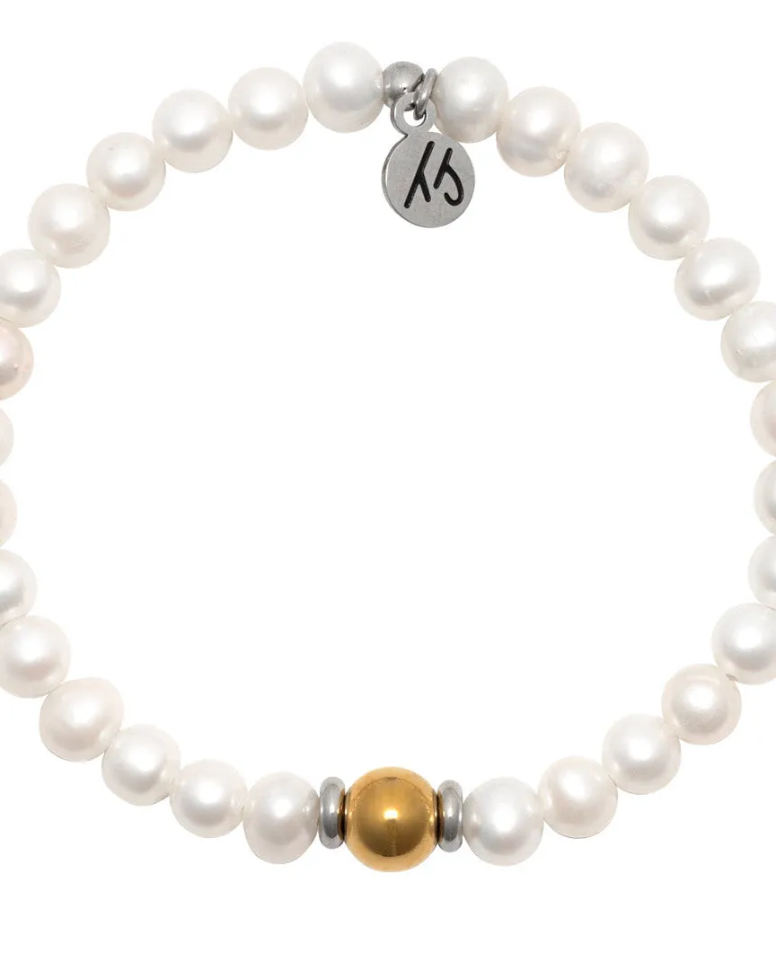 The Cape Bracelet- Pearl with Gold Ball sold by Boston Proper