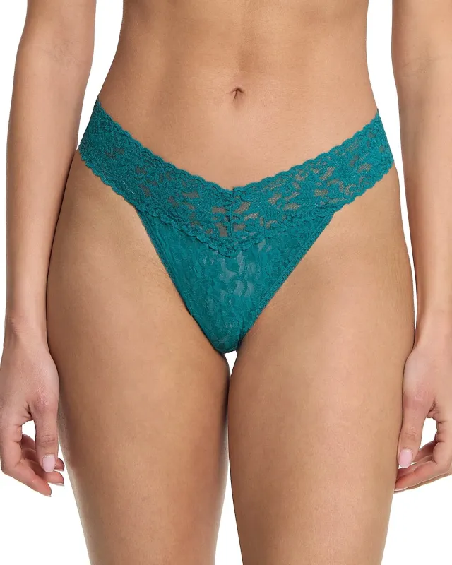 Signature Lace Original Rise Thong Northern Lights Green sold by Boston Proper