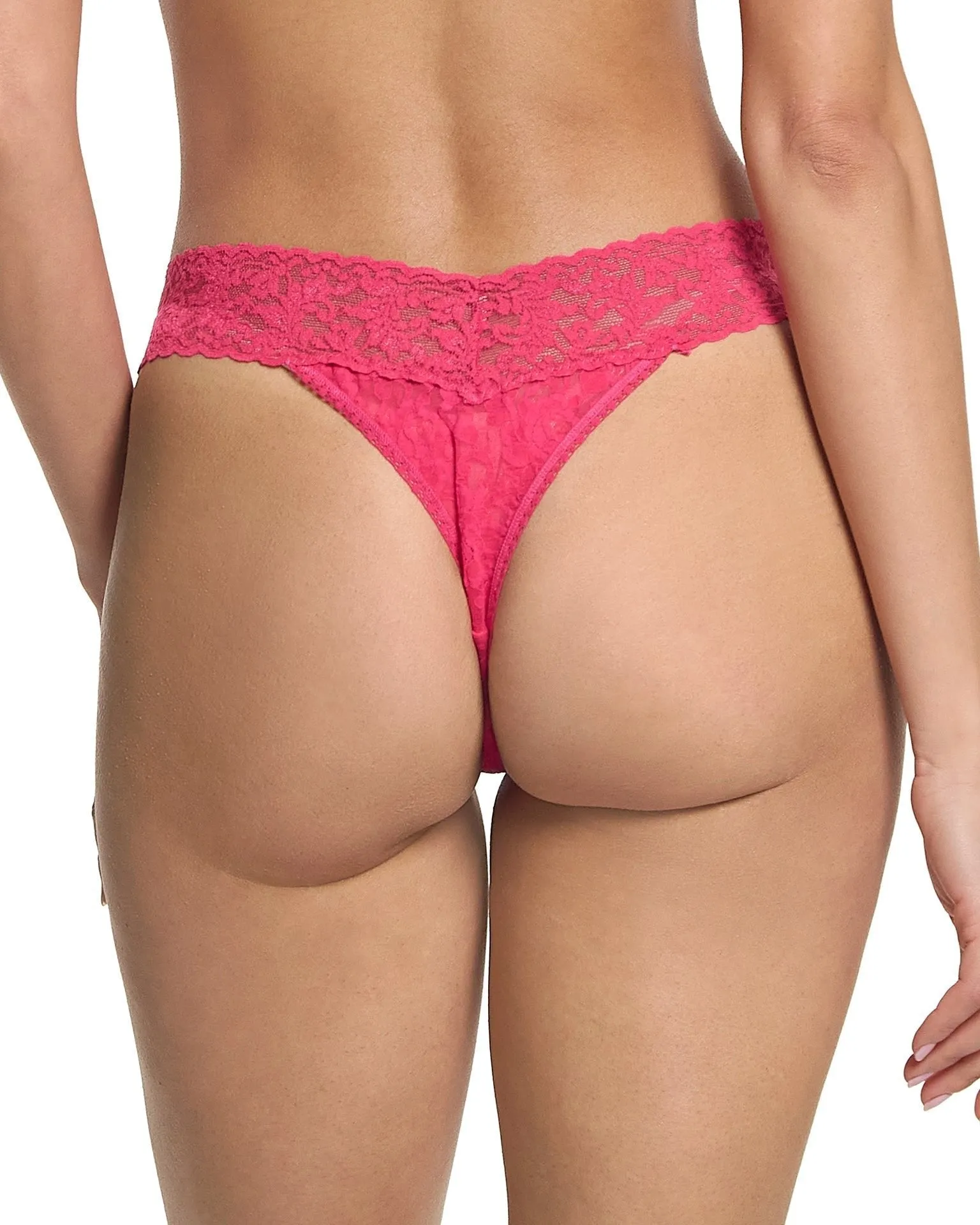 Signature Lace Original Rise Thong Sweet Tart Pink sold by Boston Proper product image thumbnail 3