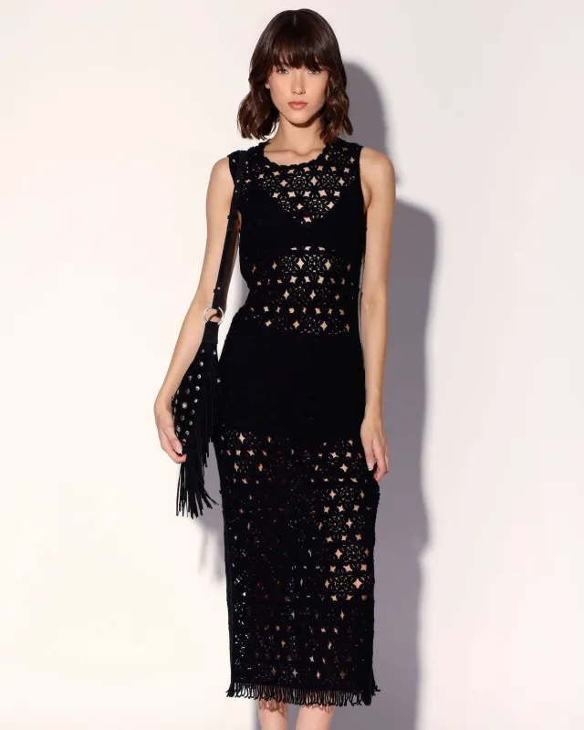 Brianna Dress, Dot Crochet Black made by Walter Baker