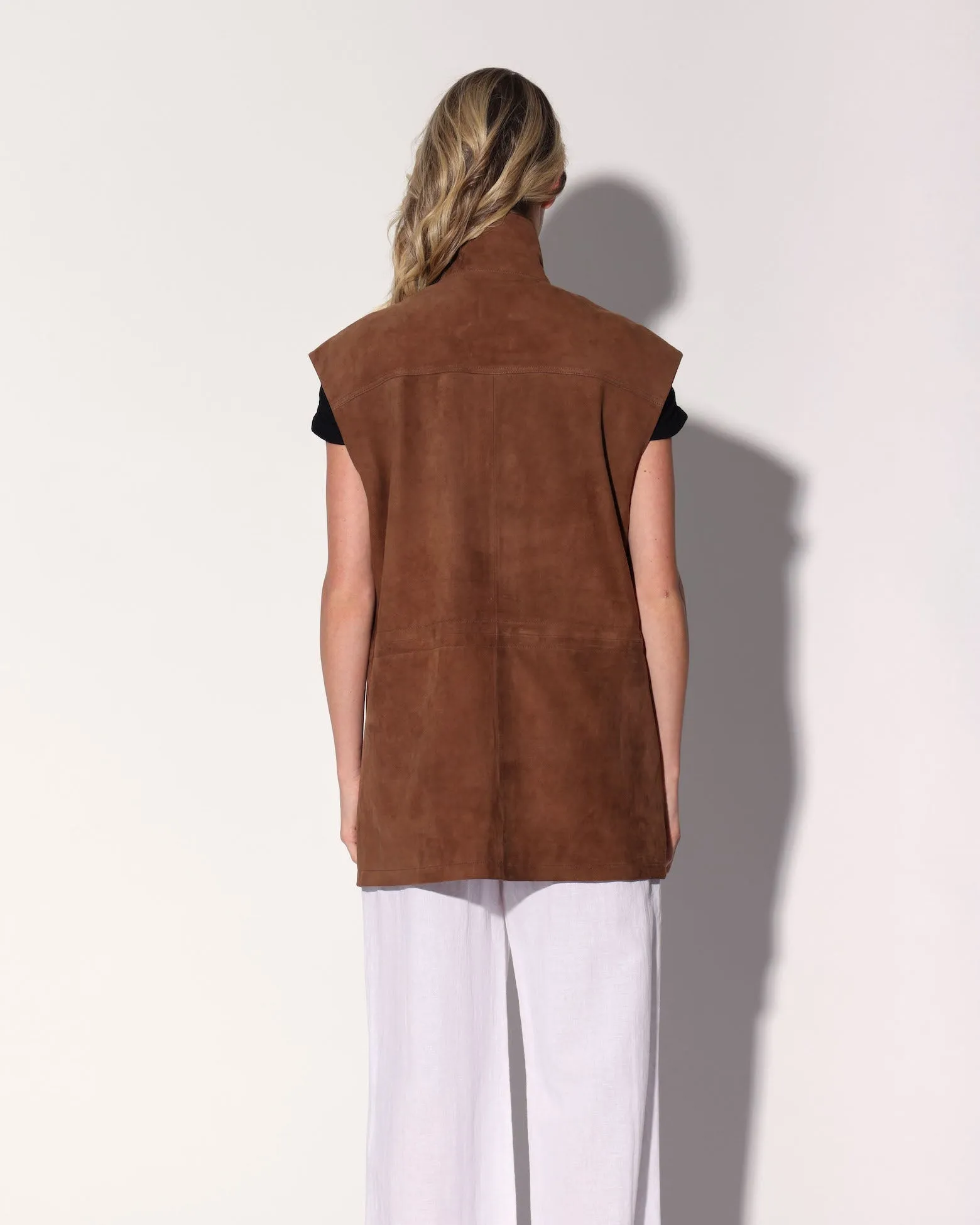Renata Vest, Chestnut Suede - Leather sold by Boston Proper product image thumbnail 4