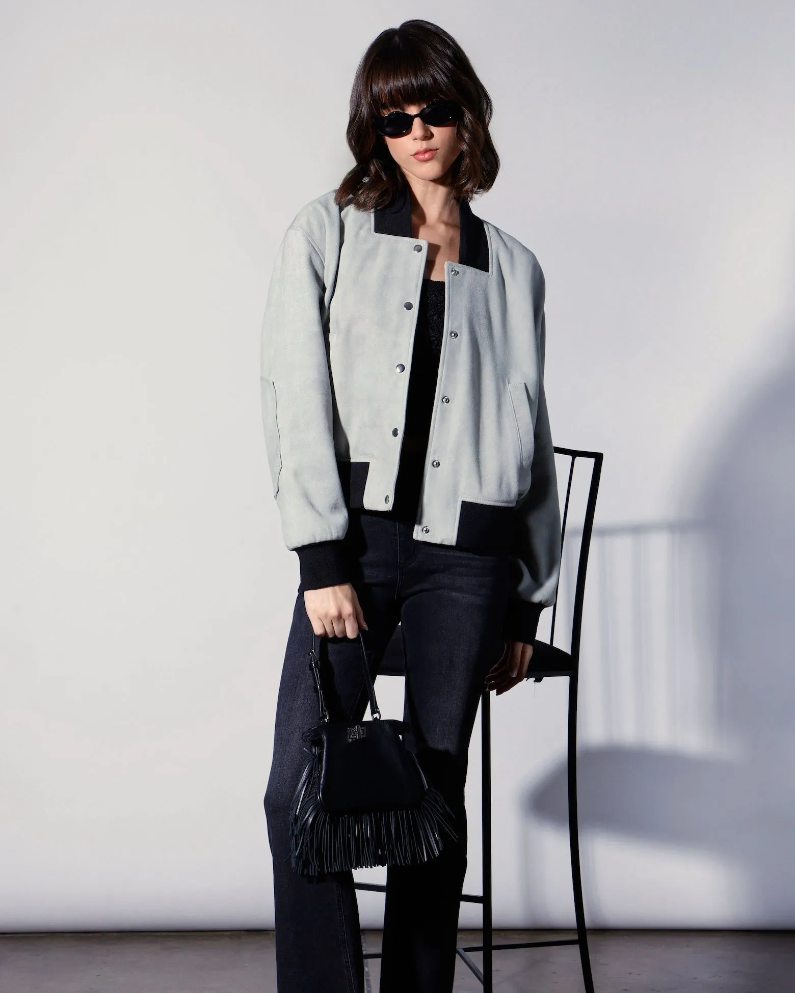Emilio Jacket, Mist Suede - Leather sold by Boston Proper product image thumbnail 2