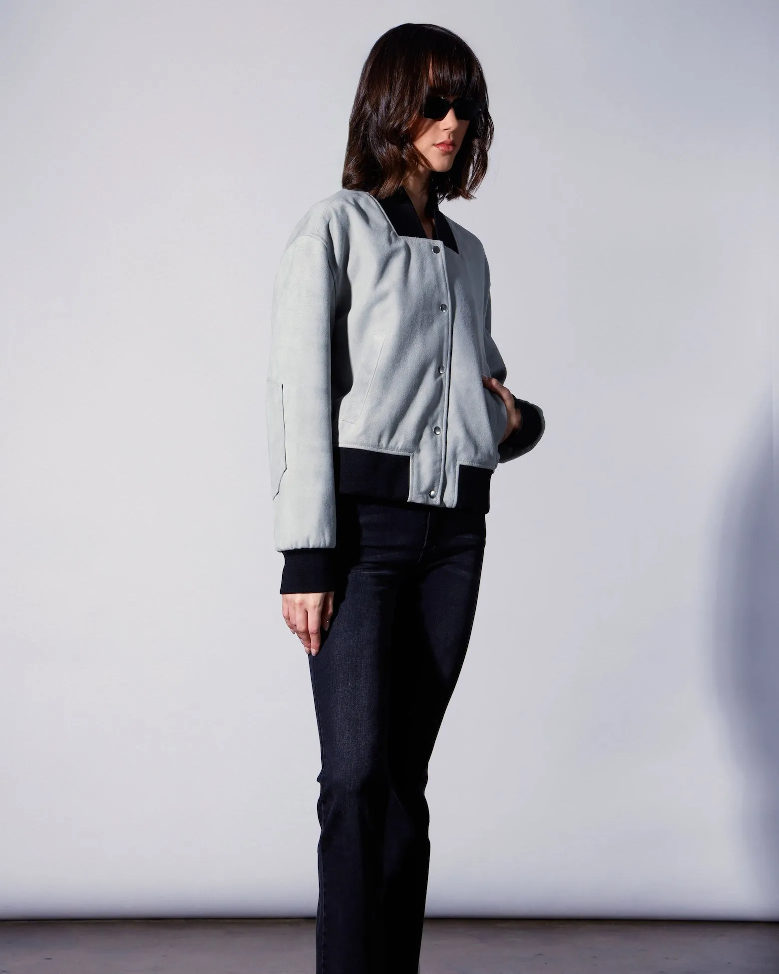 Emilio Jacket, Mist Suede - Leather sold by Boston Proper product image thumbnail 3