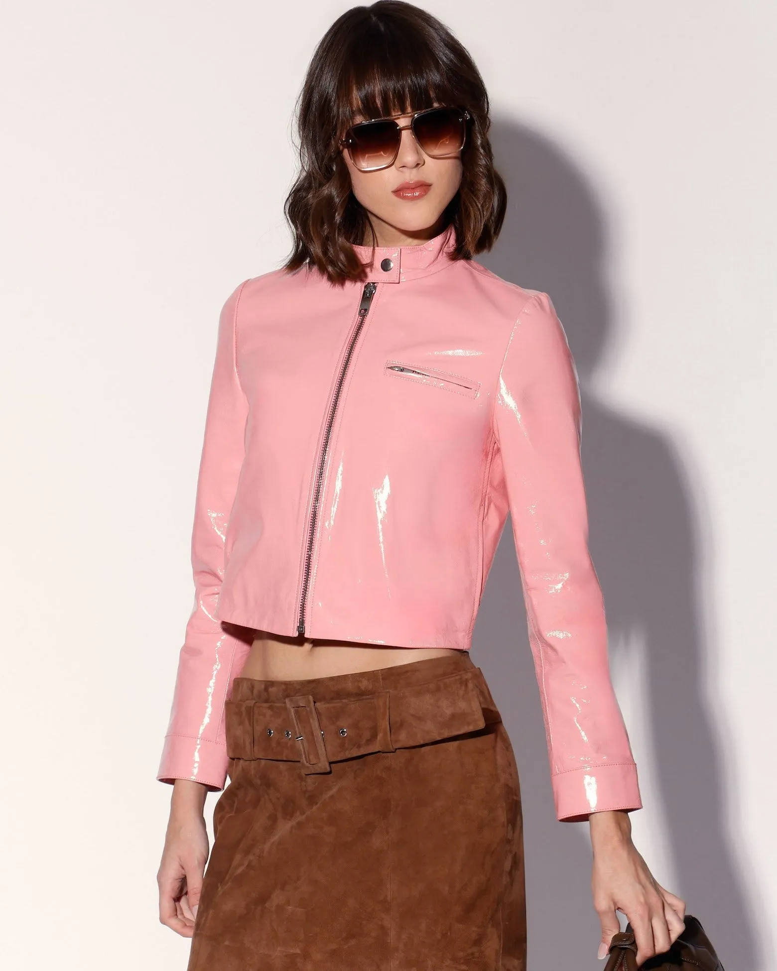 Vivian Skirt, Chestnut Suede - Leather sold by Boston Proper