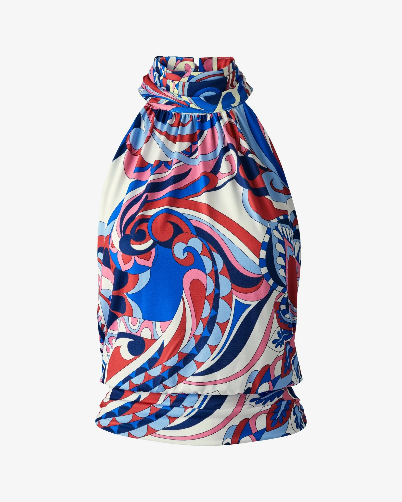 So Chic Printed High Neck Blouson Knit Top Americana Abstract sold by Boston Proper product image thumbnail 2