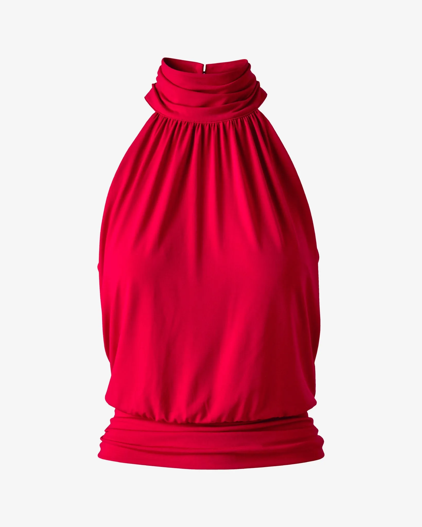 So Chic High Neck Blouson Knit Top Tomato Red sold by Boston Proper product image thumbnail 2