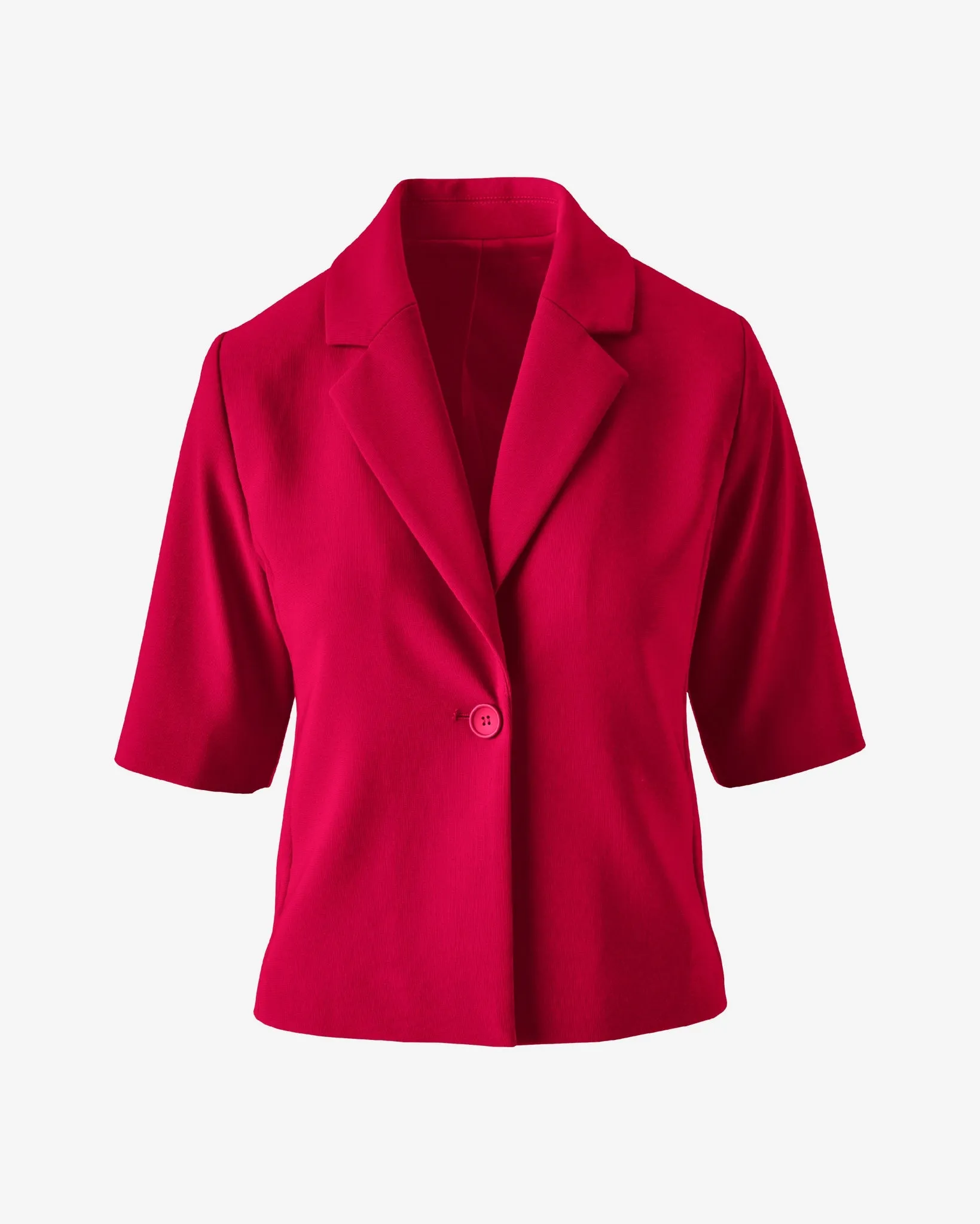 Beyond Travel Short Sleeve Blazer Tango Red sold by Boston Proper product image thumbnail 2
