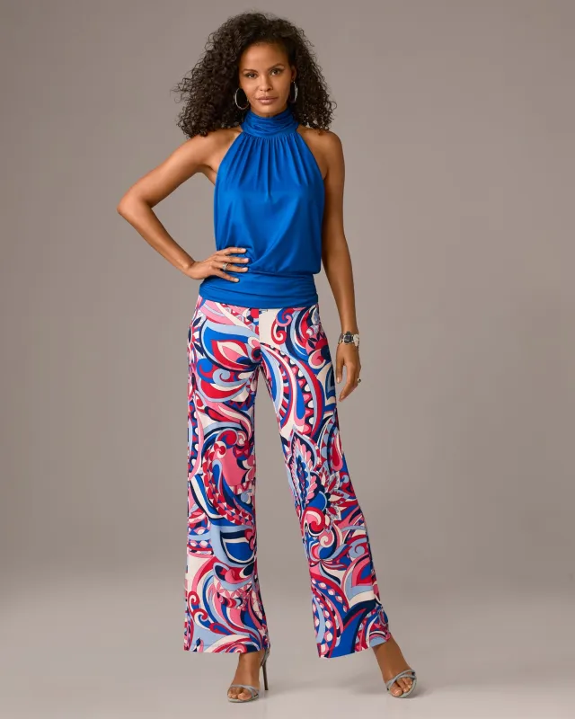 Malibu Print Wide Leg Pant Americana Abstract sold by Boston Proper