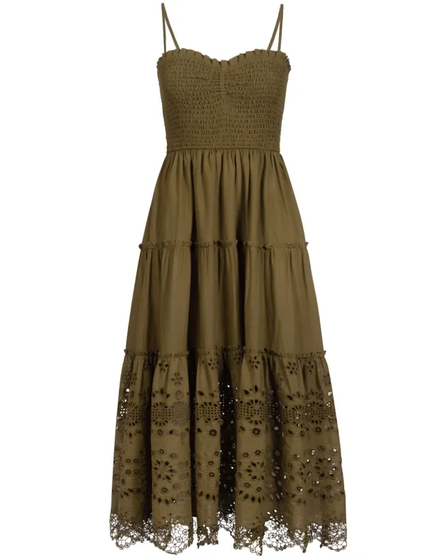 Cecilia Dress In Martini Calypso Eyelet made by Change of Scenery