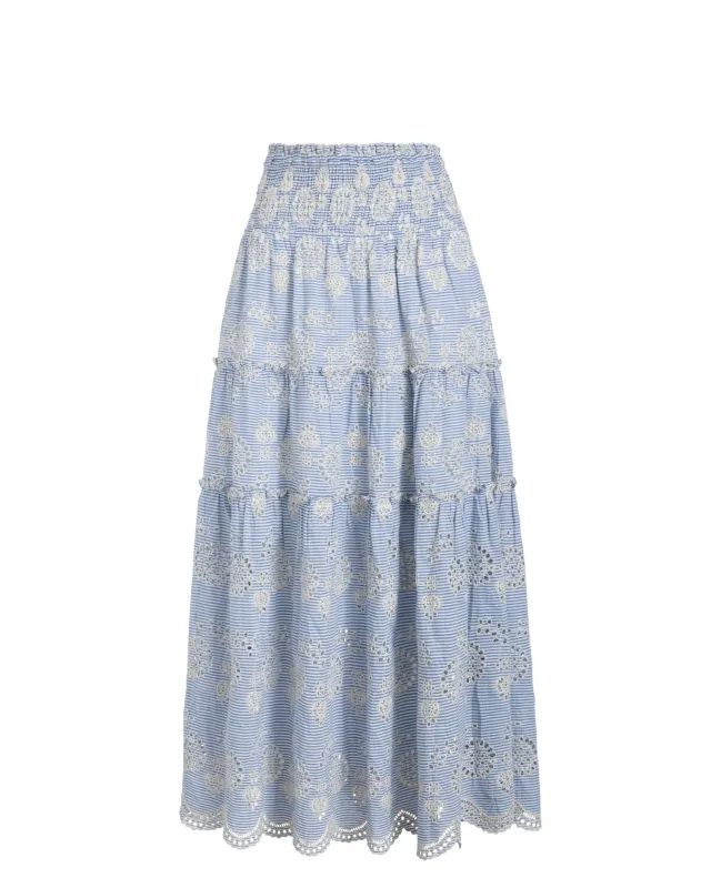 Charlie Skirt In Pinstripe Eyelet made by Change of Scenery